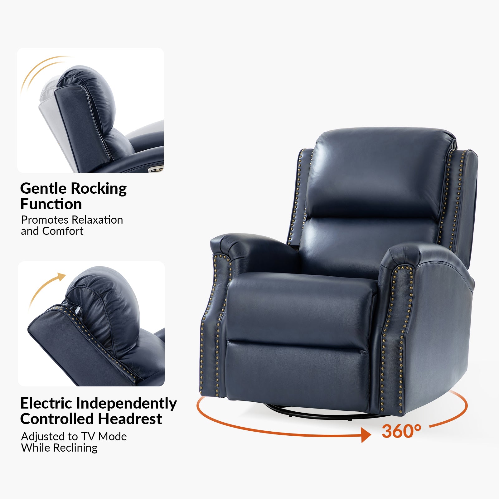Andreas Recliner in Navy