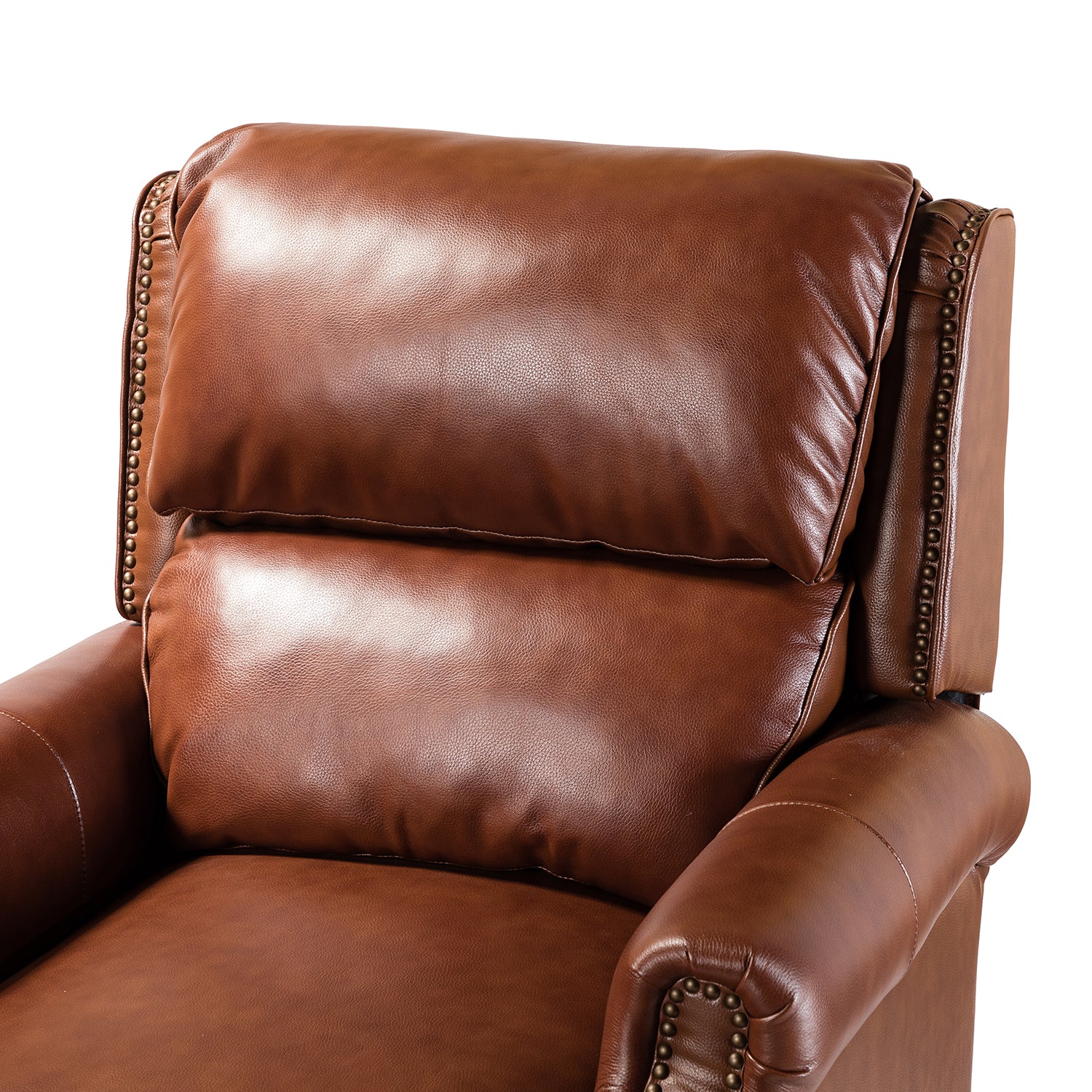 Franco Genuine Leather Recliner in Brown