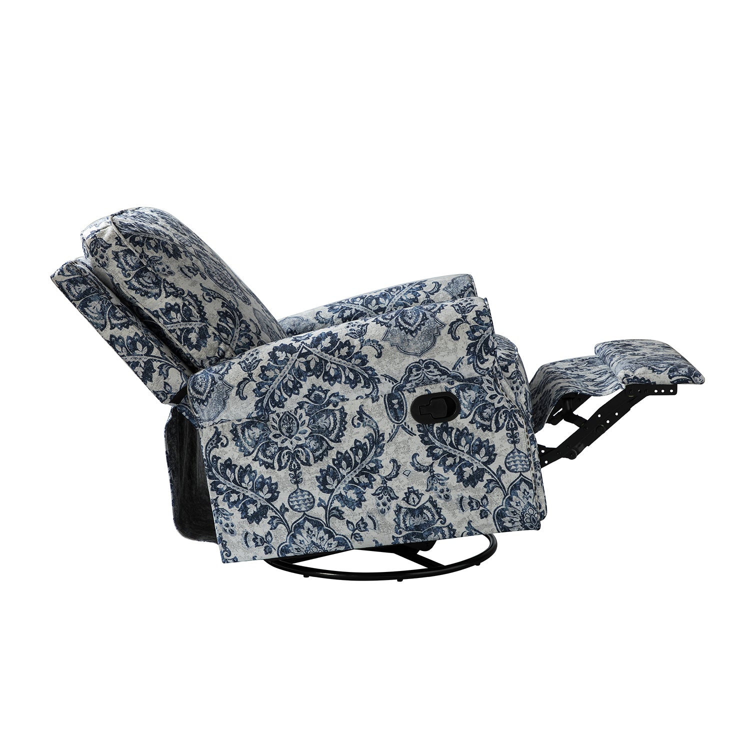 Kaspar Manual Swivel Glider Recliner in Damask