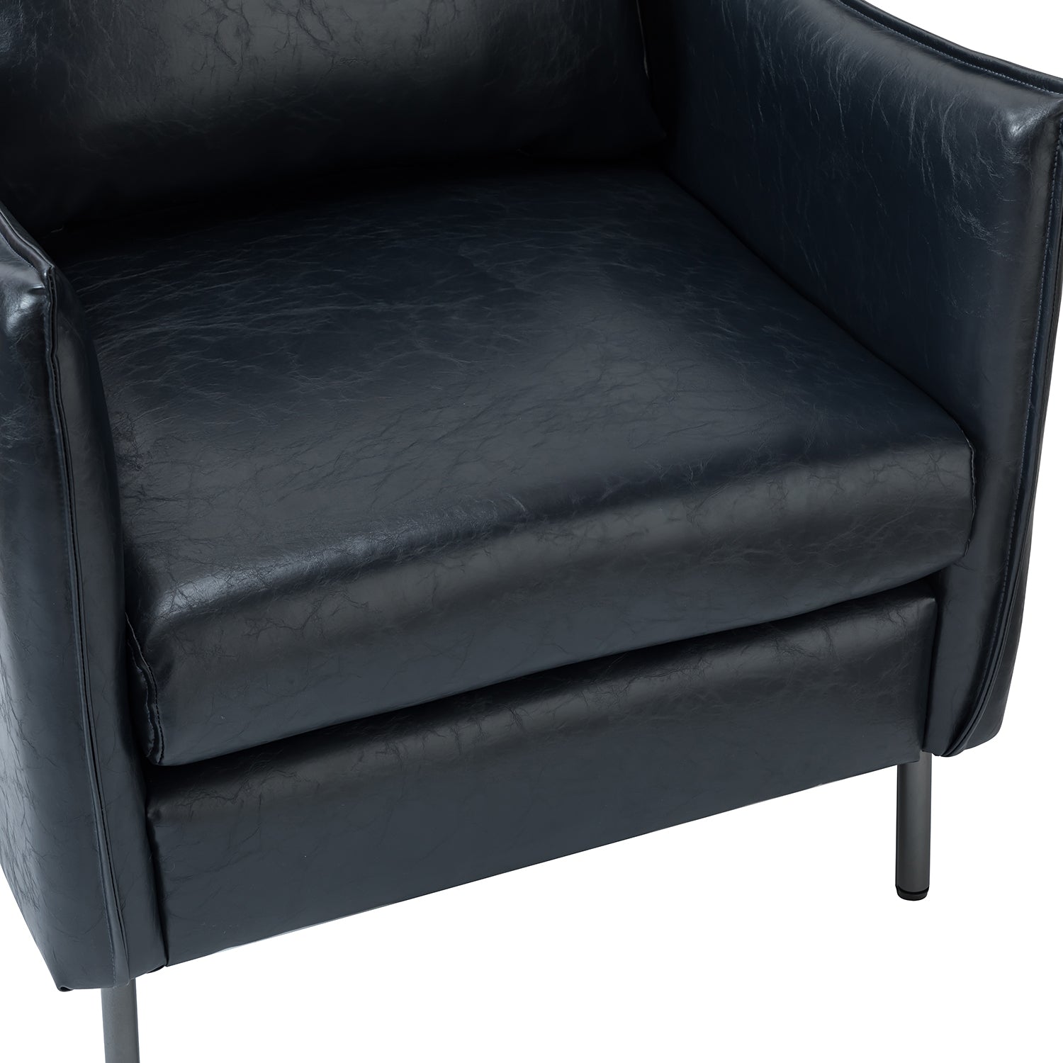 Georges Vegan Leather Armchair in Navy