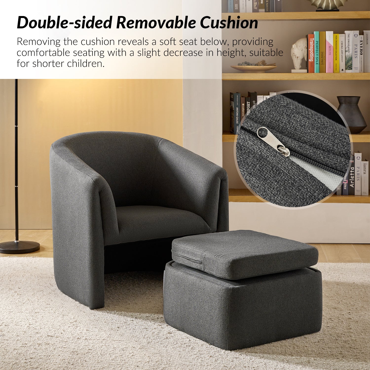 Arturo Armchair in Charcoal