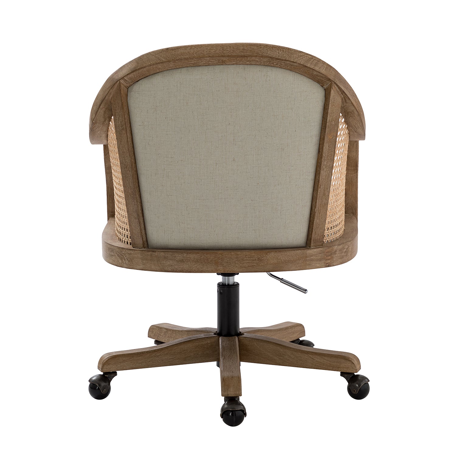 Xaver Task Chair with Rattan Arms in Linen