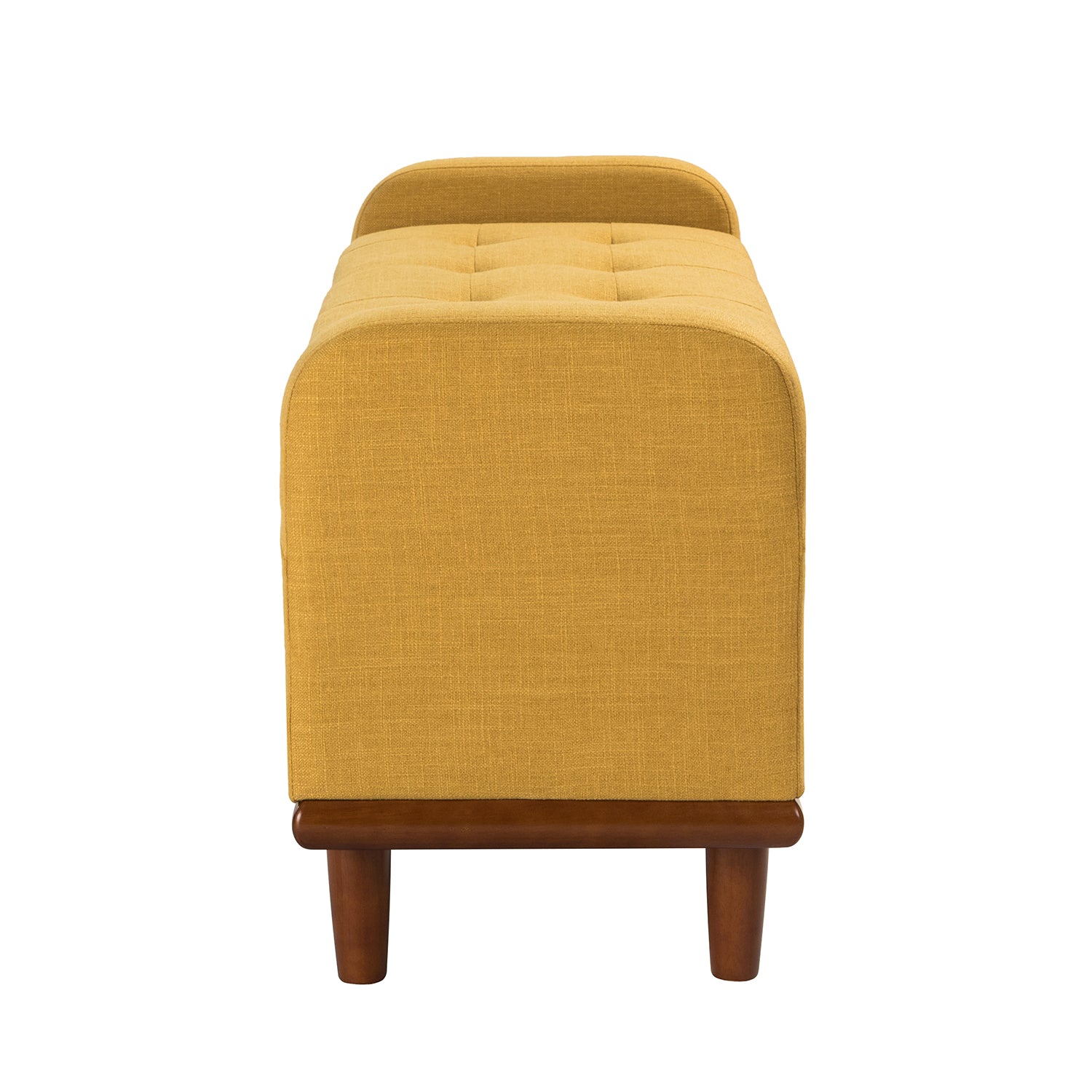 Jason Upholstered Flip Top Storage Bench in Mustard