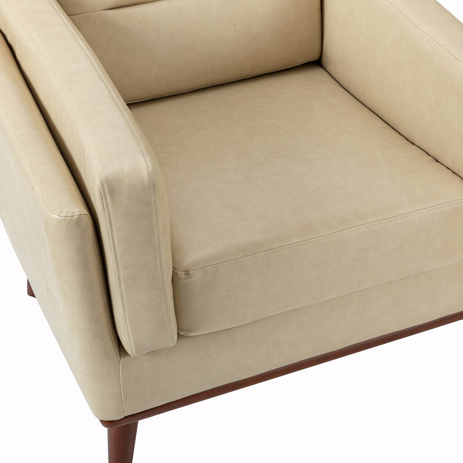 Jerome Vegan Leather Armchair in Beige