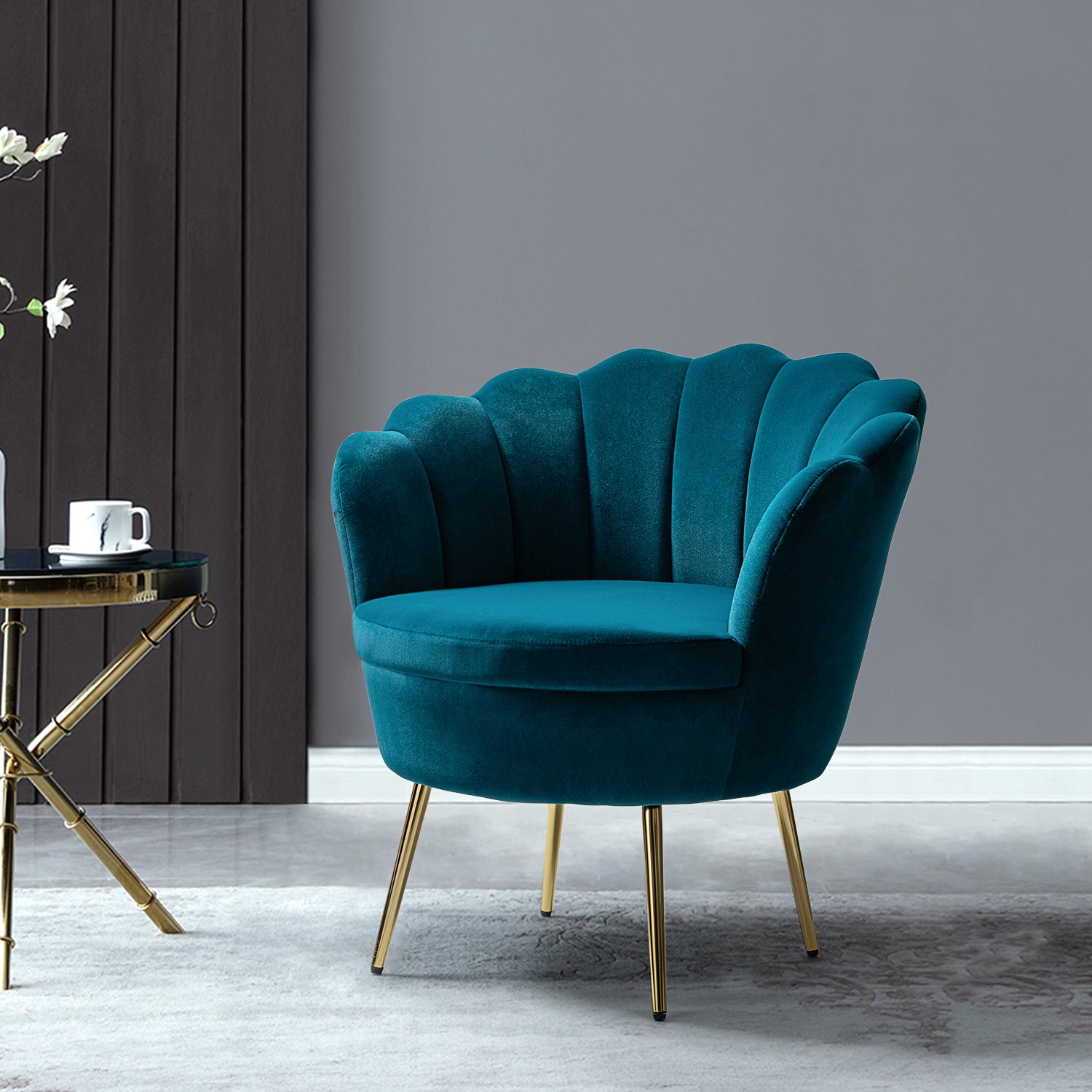 Donata Barrel Chair in Teal