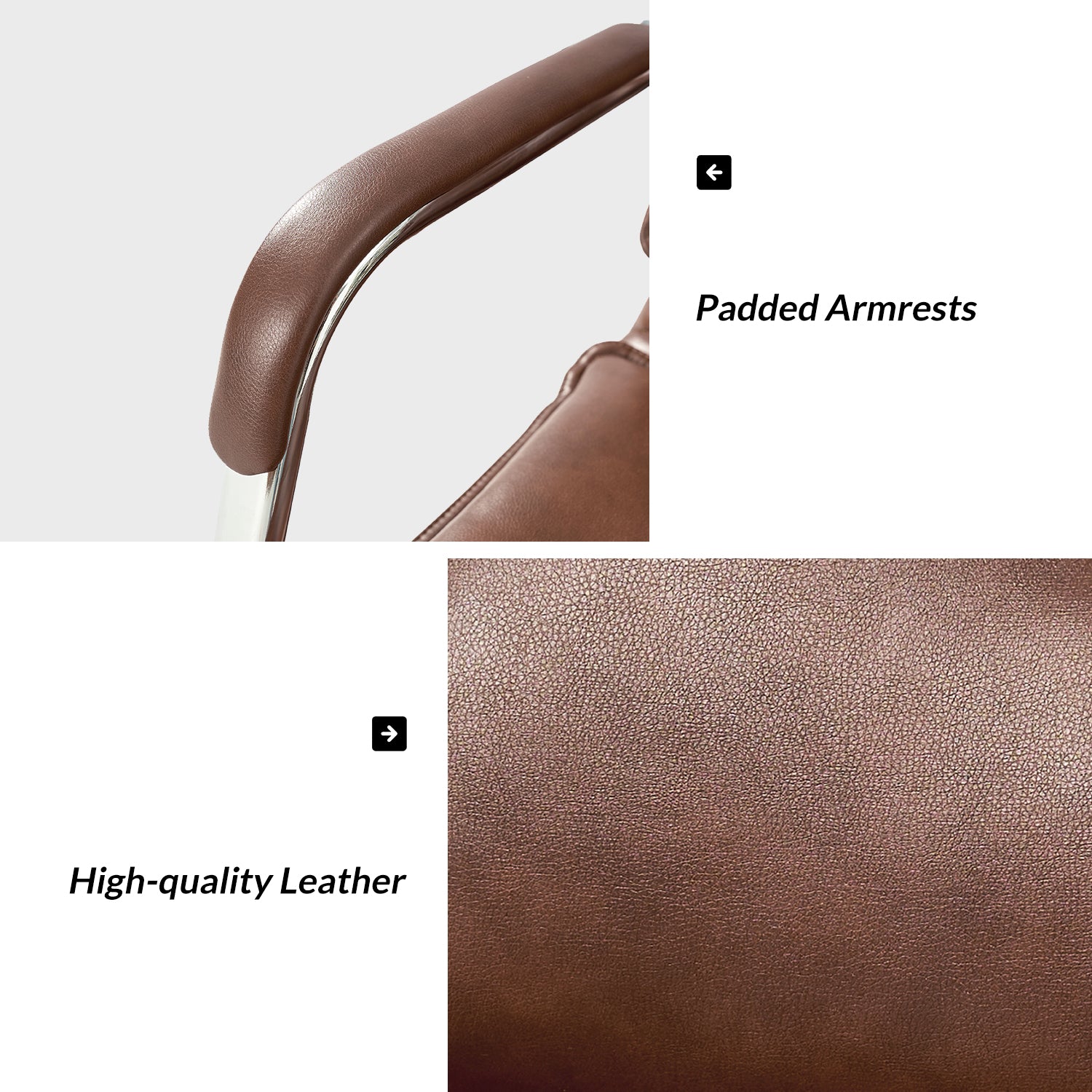 Leather Task Chair in Brown
