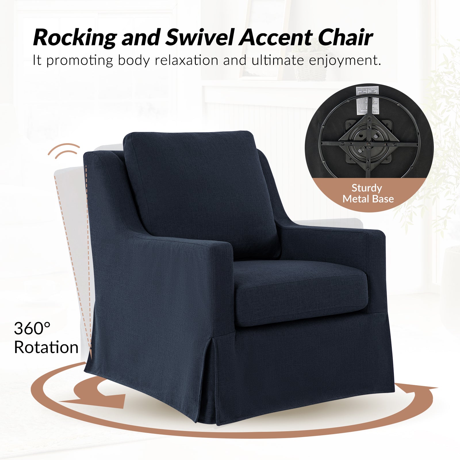 Stan Swivel Chair in Navy
