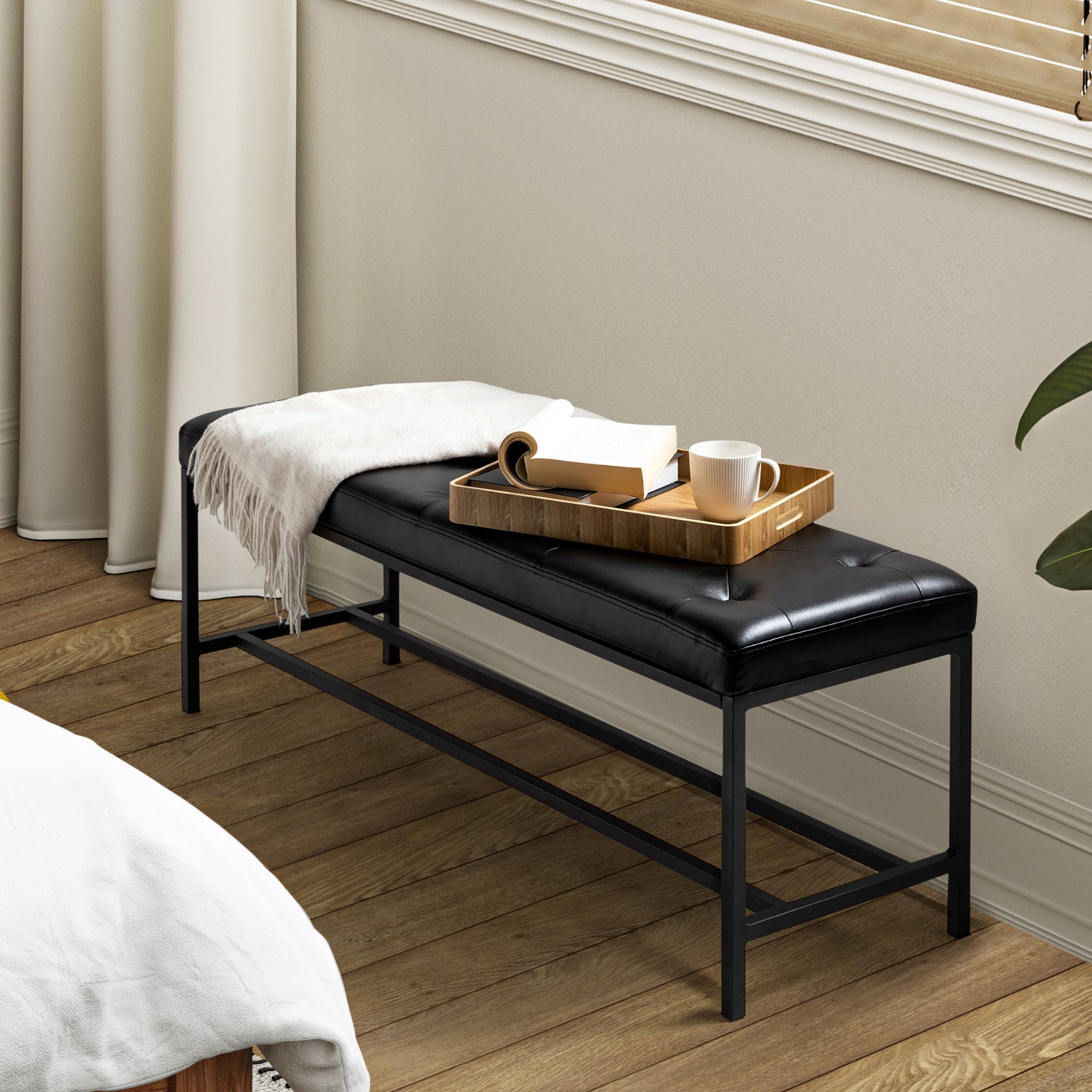 Jakob Upholstered Bench in Black