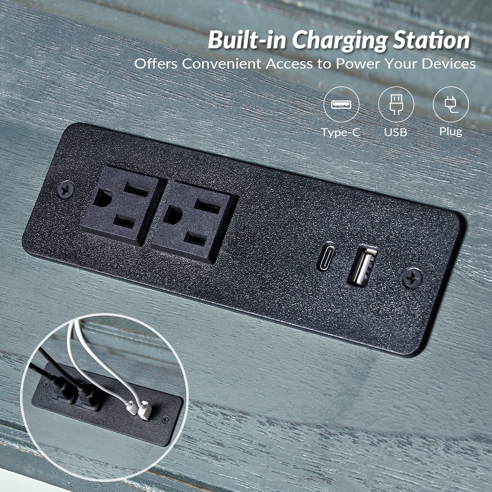 Eric End Table in Blue