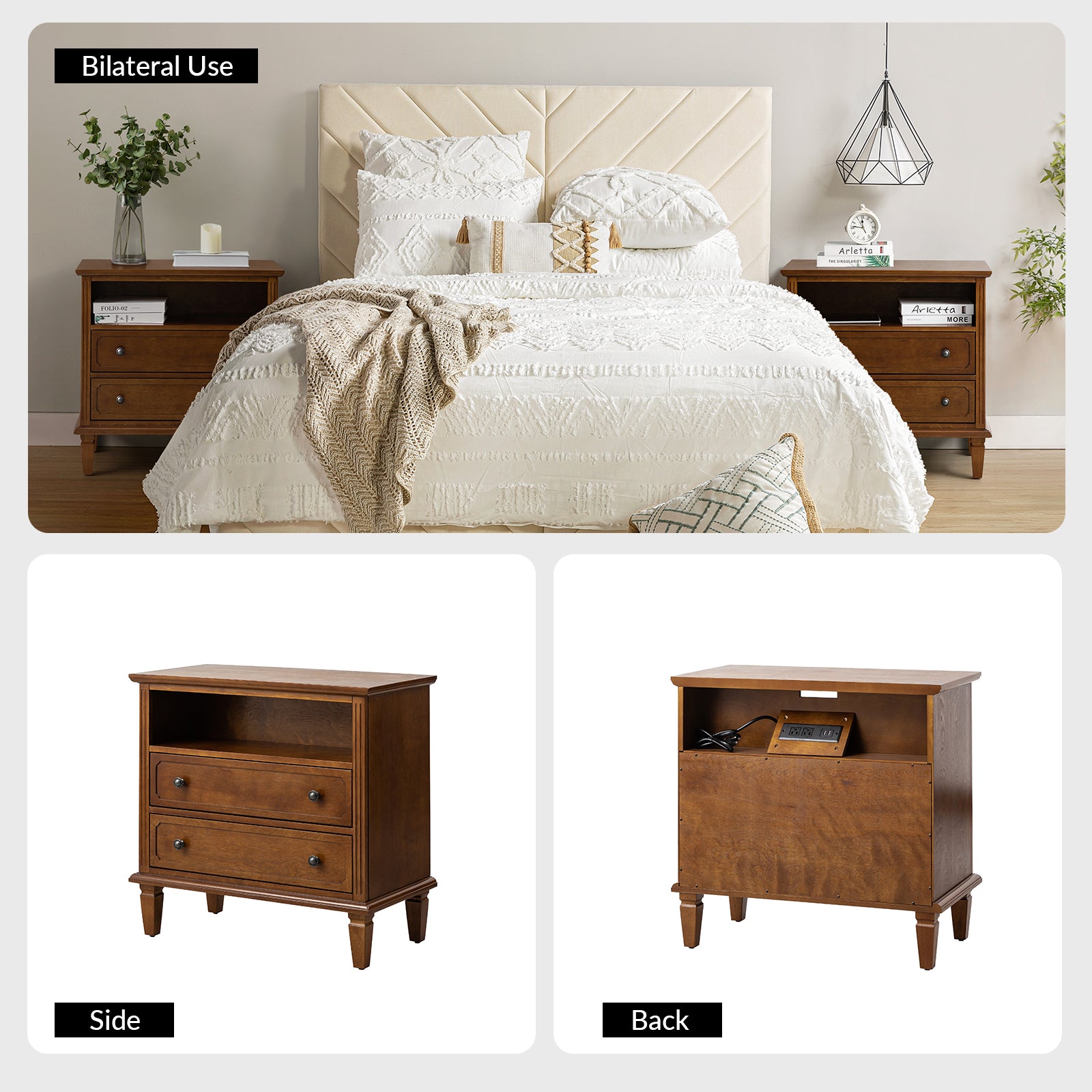 Davide Nightstand in Walnut