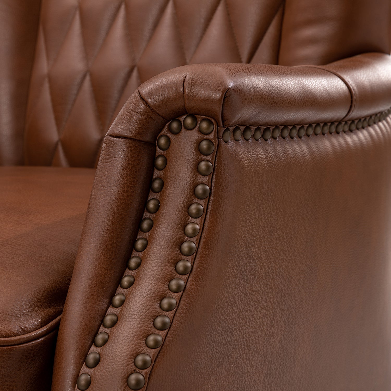 Xaver Genuine Leather Armchair in Brown