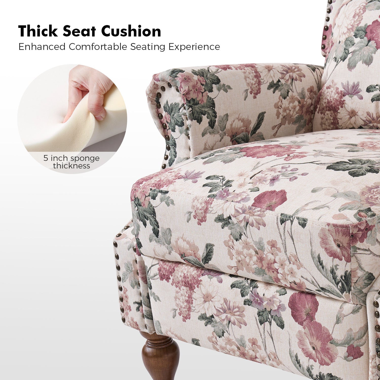 Rosalie Manual Recliner in Floral