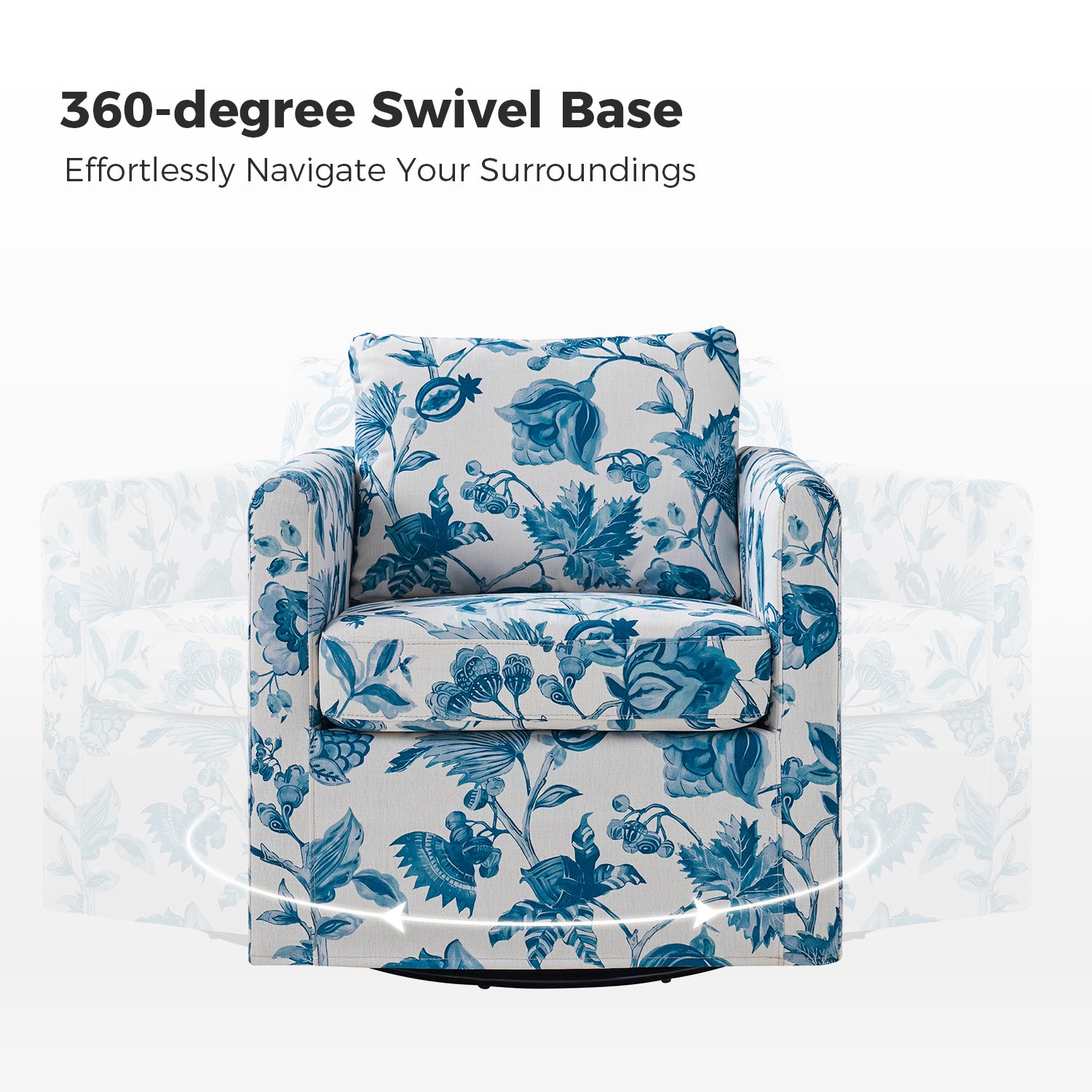 Armando Slipcovered Swivel Chair in Turquoise