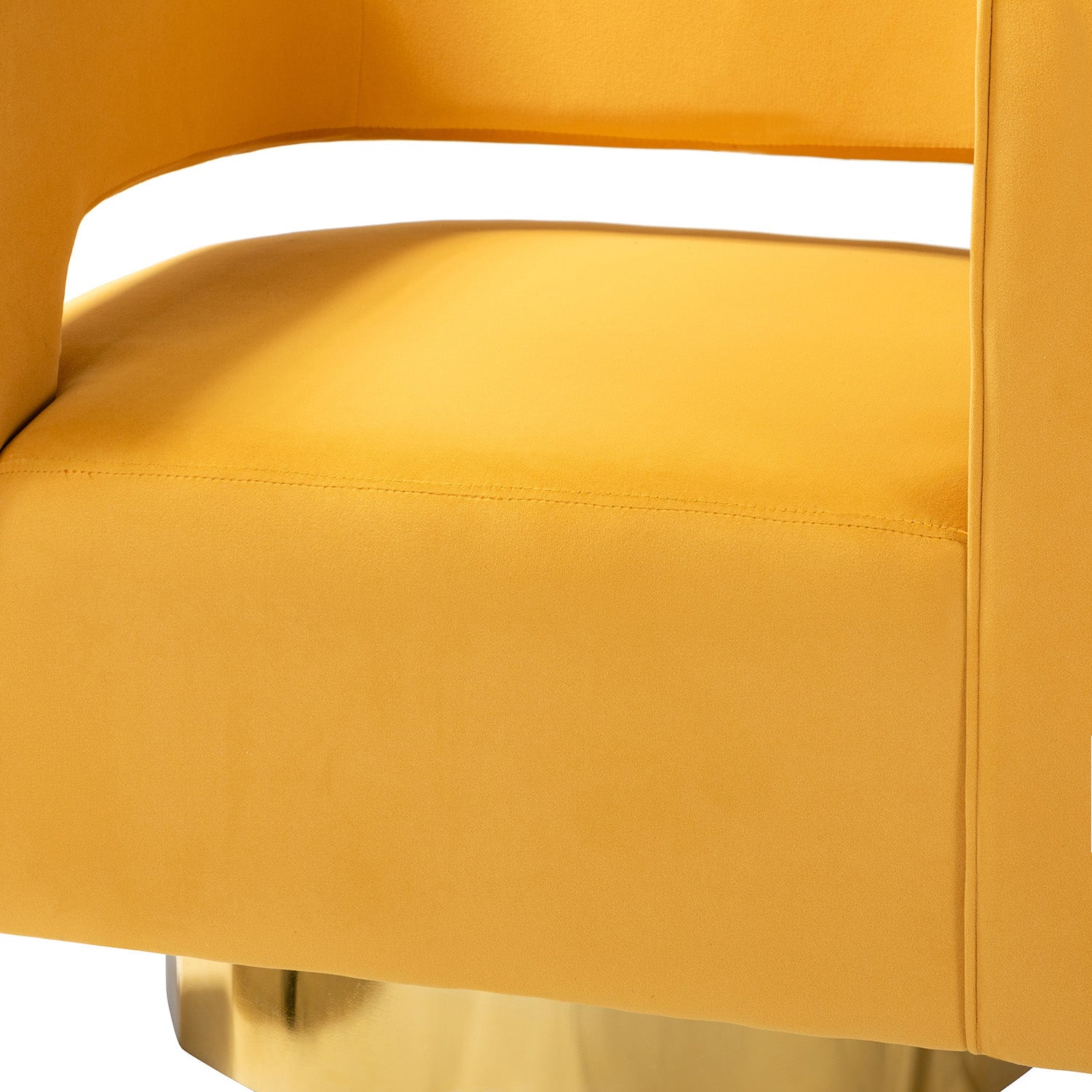 Blanca Swivel Barrel Chair in Mustard