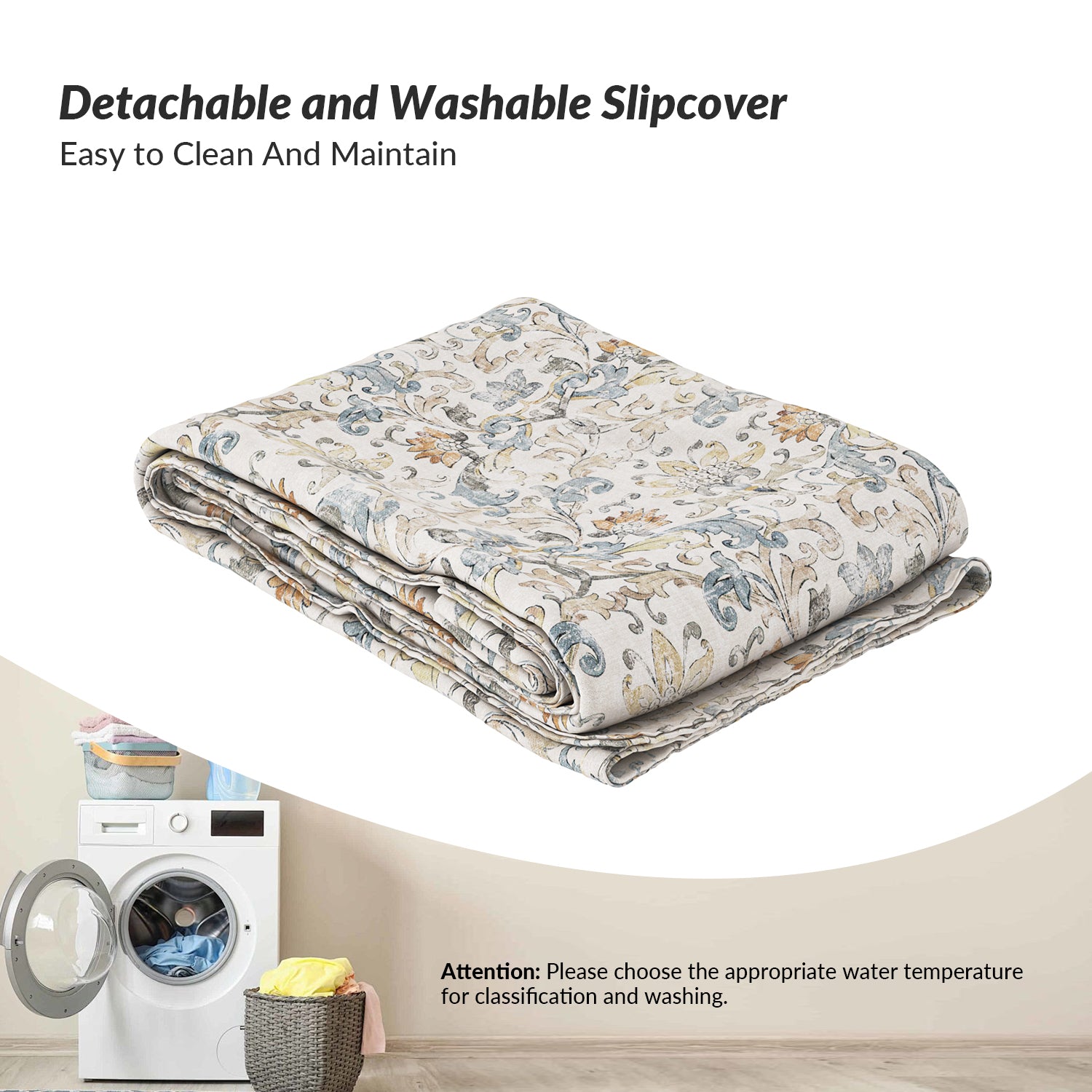 Edwin Slipcovered Chair in Damask