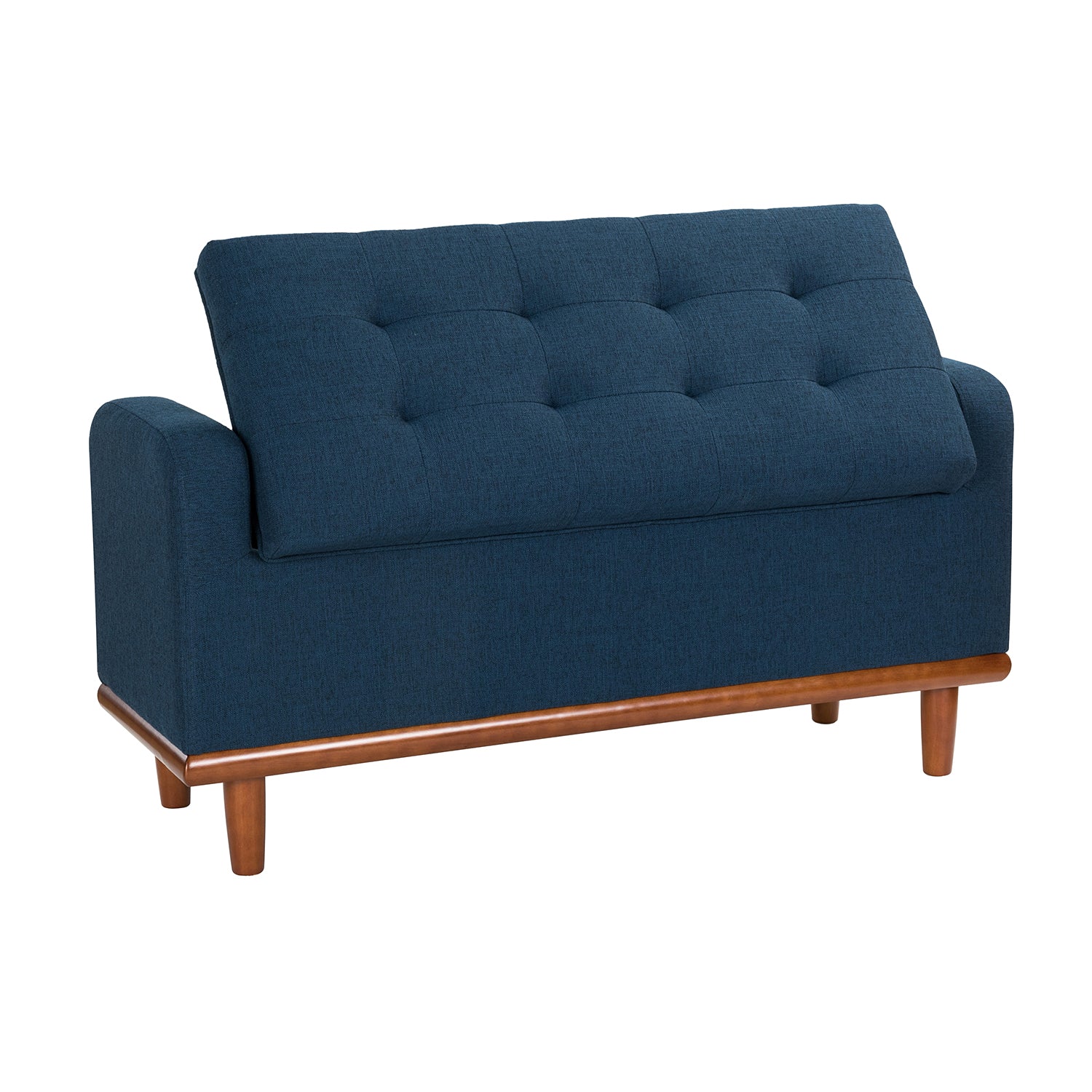Jason Upholstered Flip Top Storage Bench in Navy