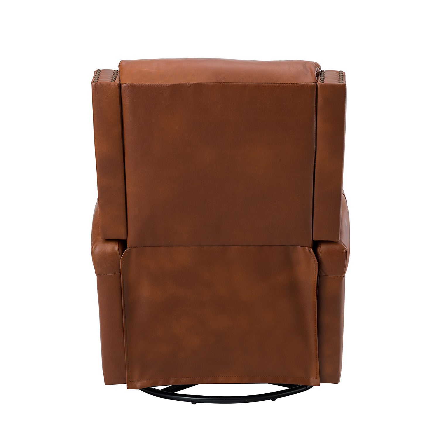 Louise Genuine Leather Swivel Rocker Recliner in Saddle