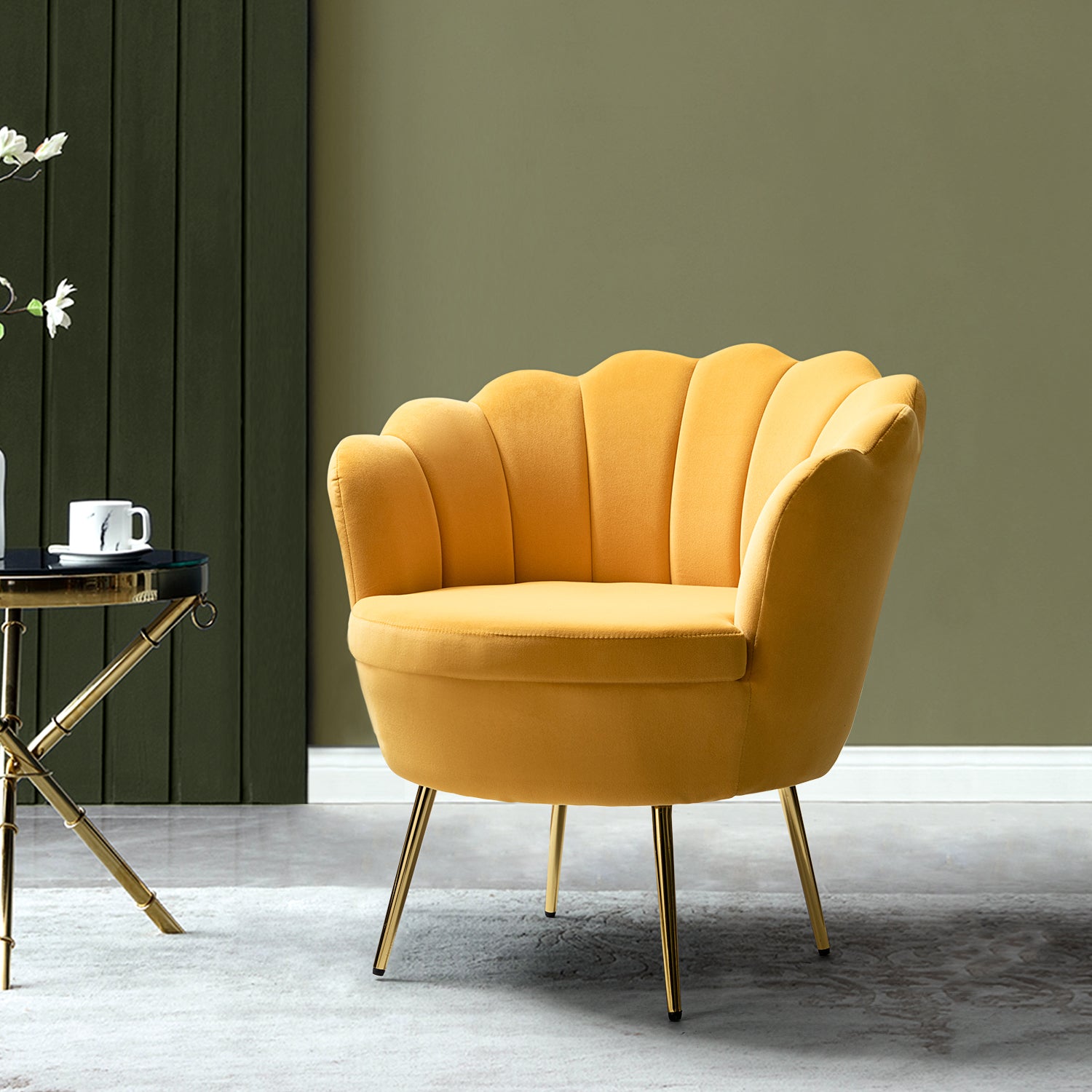 Donata Barrel Chair in Mustard