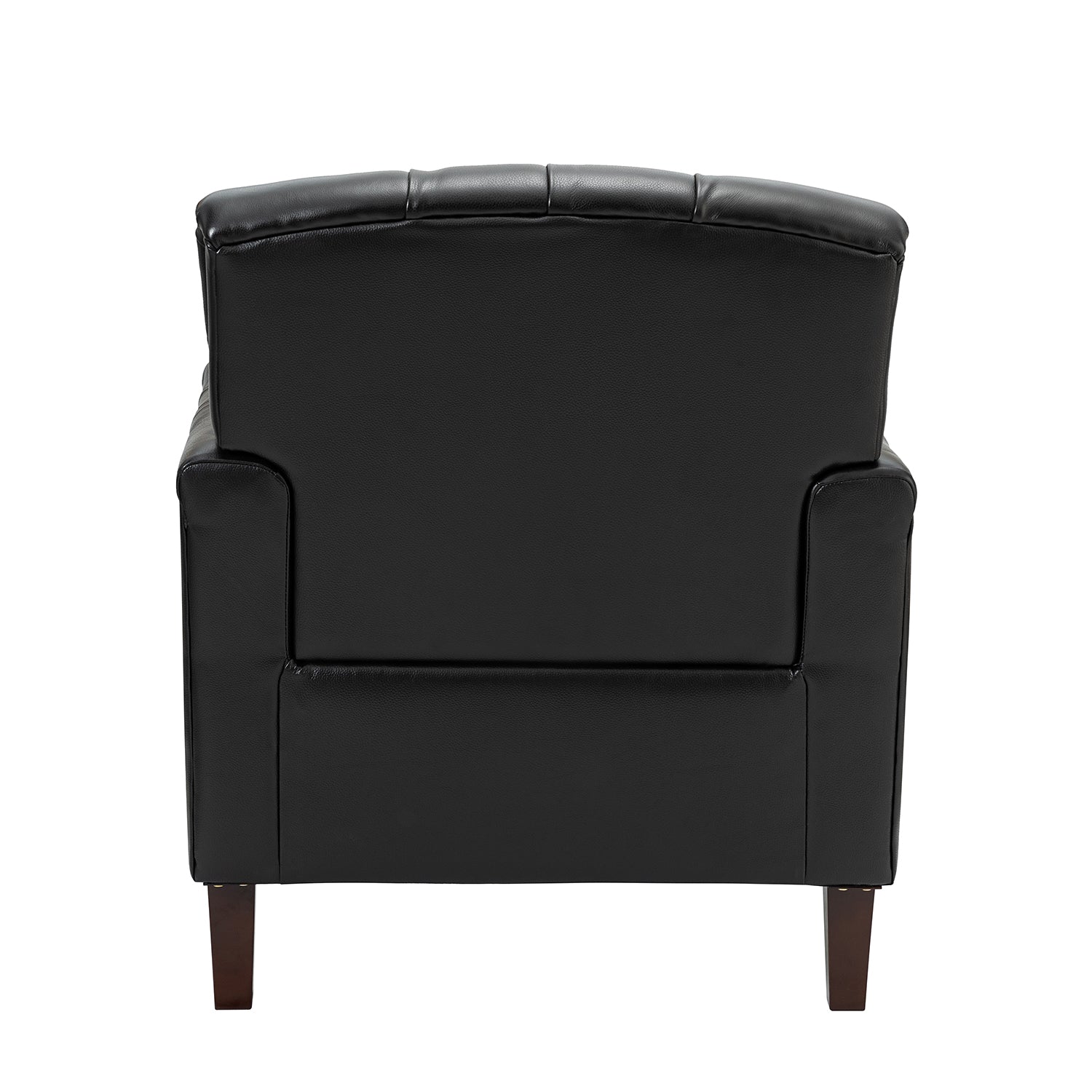Elijah Genuine Leather Armchair in Black