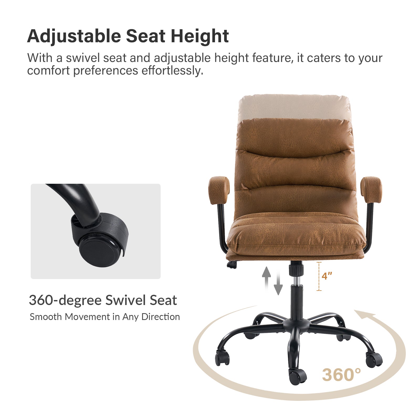 Sal Office Chair in Camel