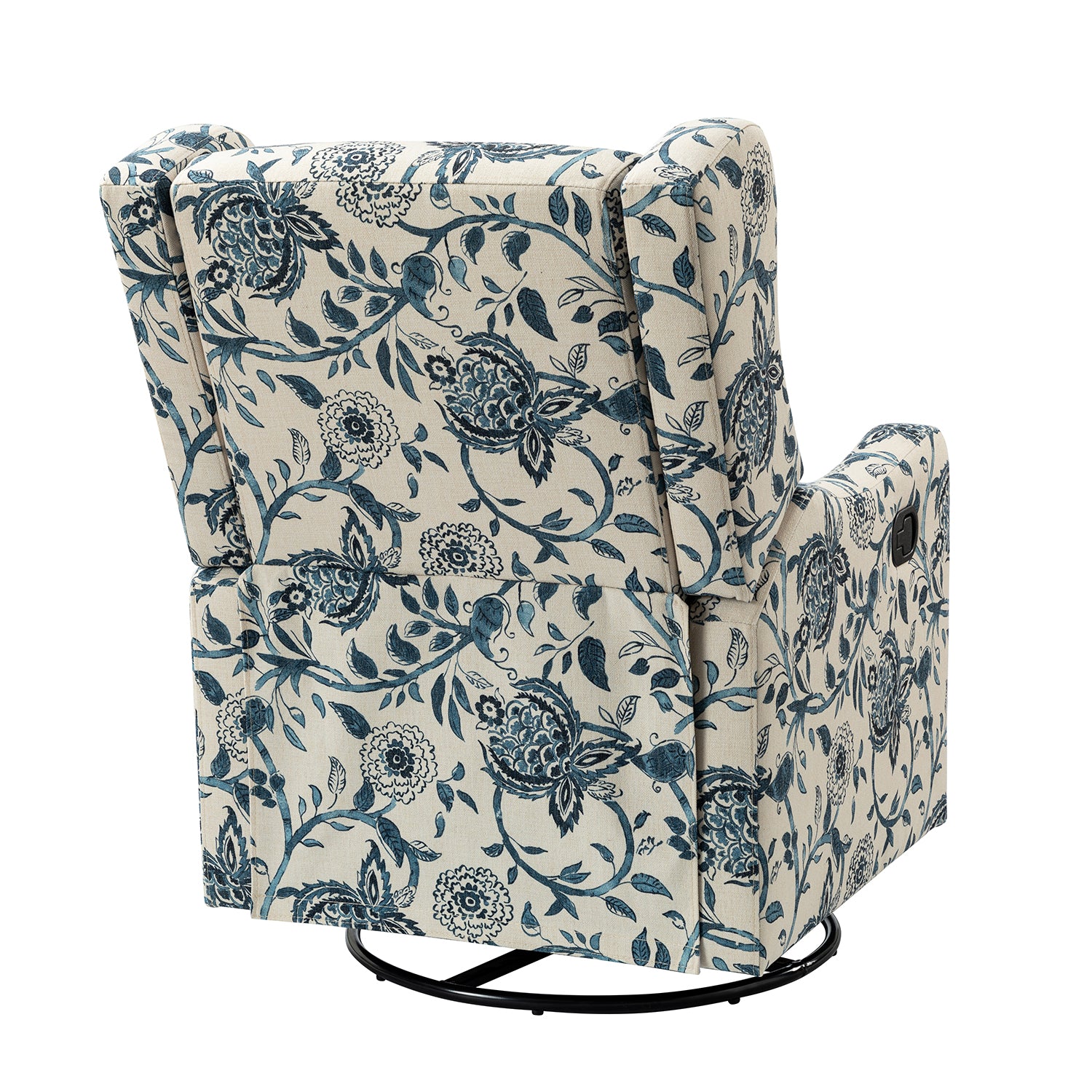 George Manual Swivel Glider Recliner in Blue