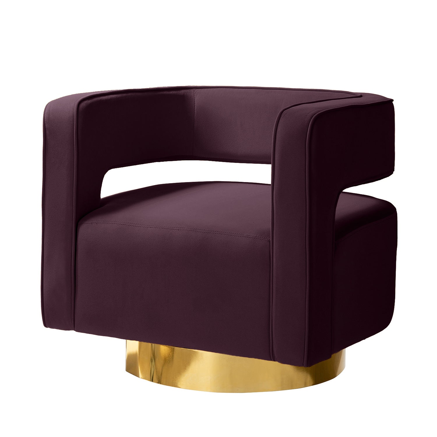 Blanca Swivel Barrel Chair in Purple