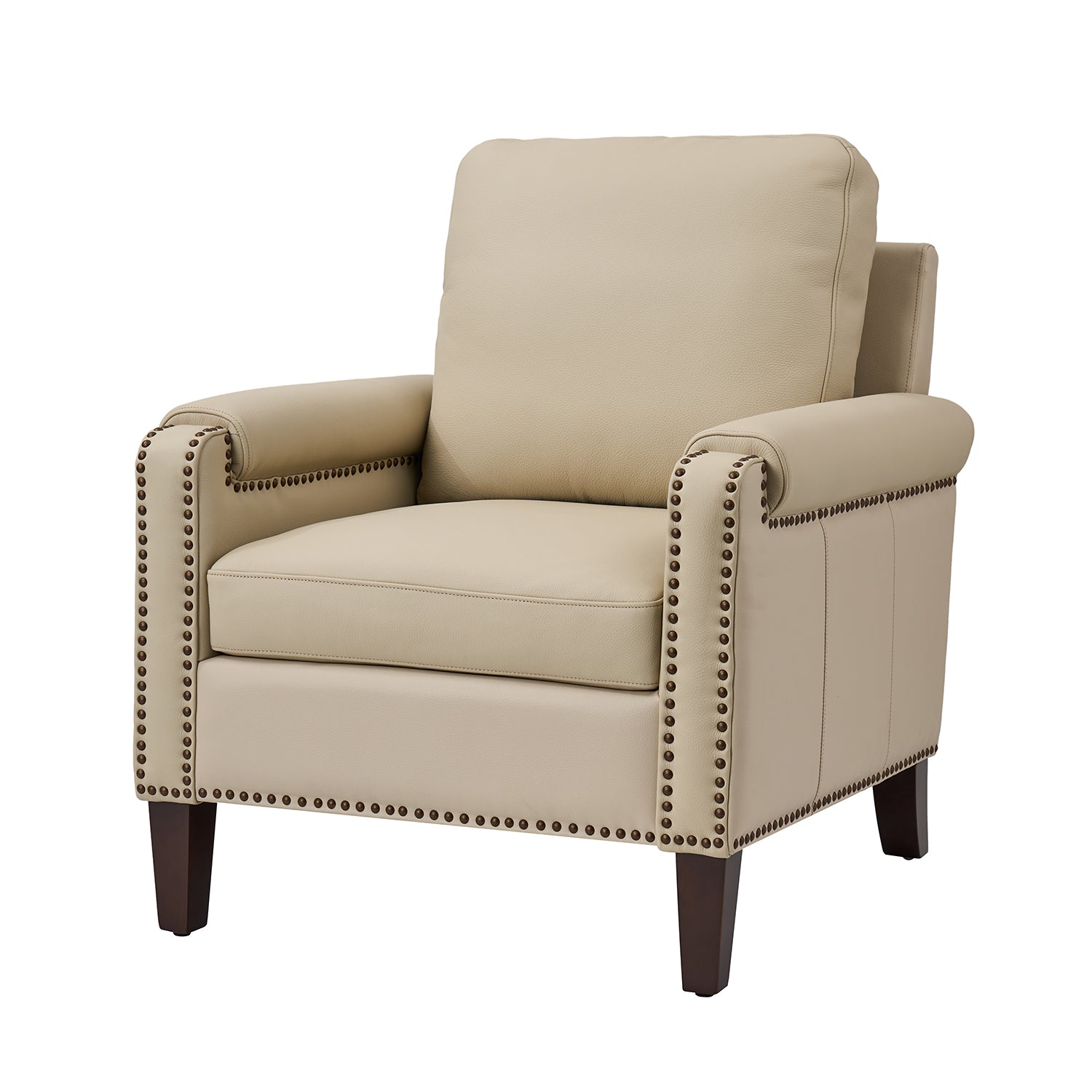 Raimund Genuine Leather Armchair in Beige