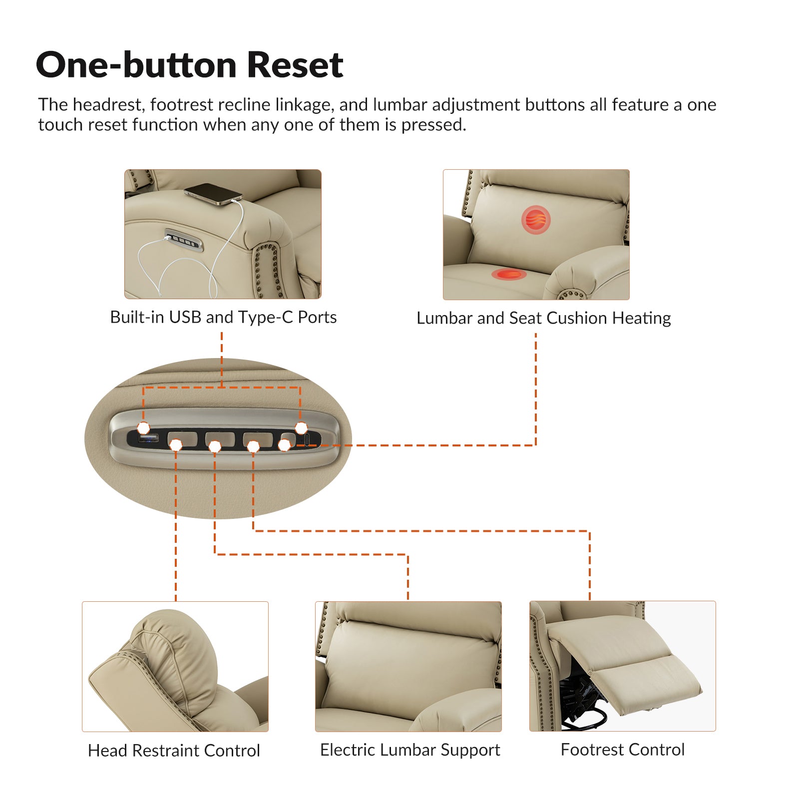 Andreas Recliner in Beige