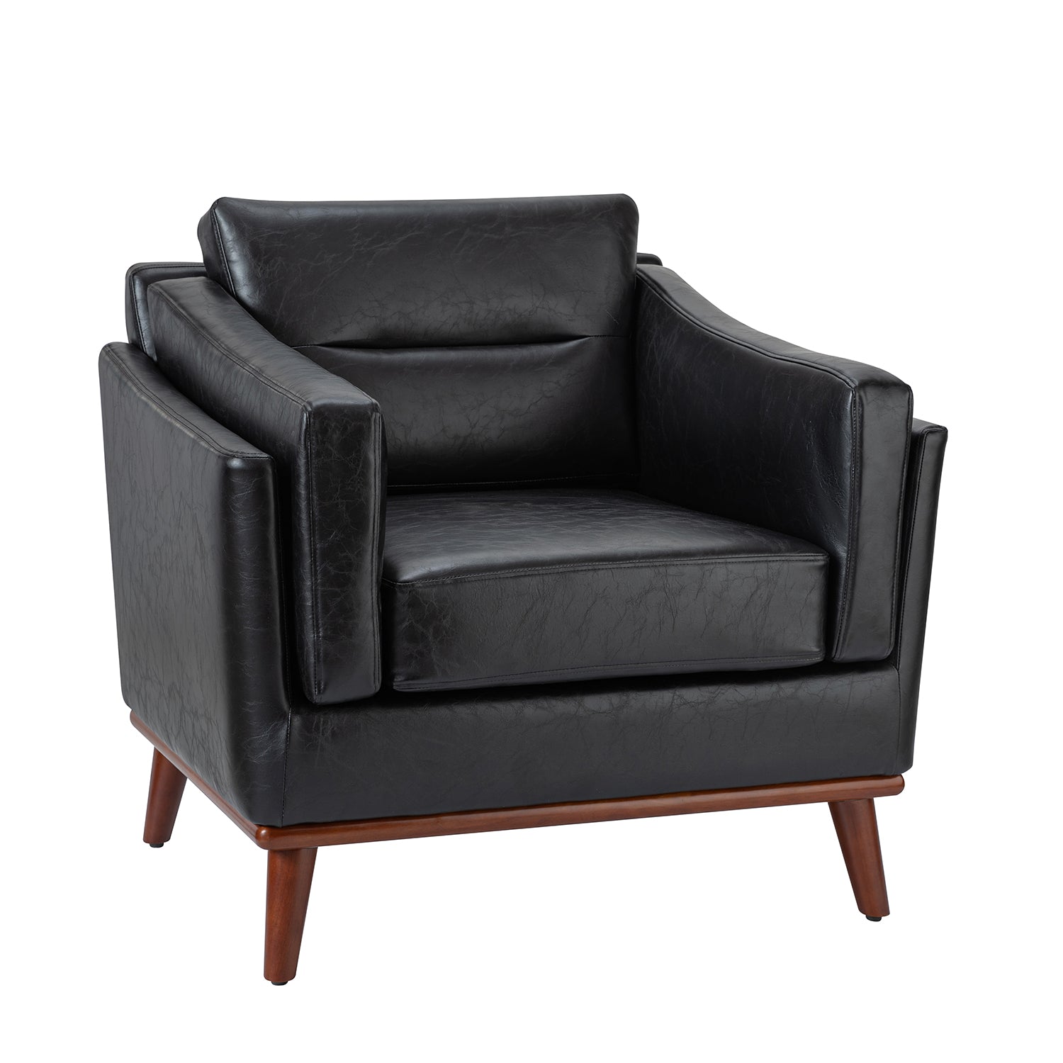 Jerome Vegan Leather Armchair in Black