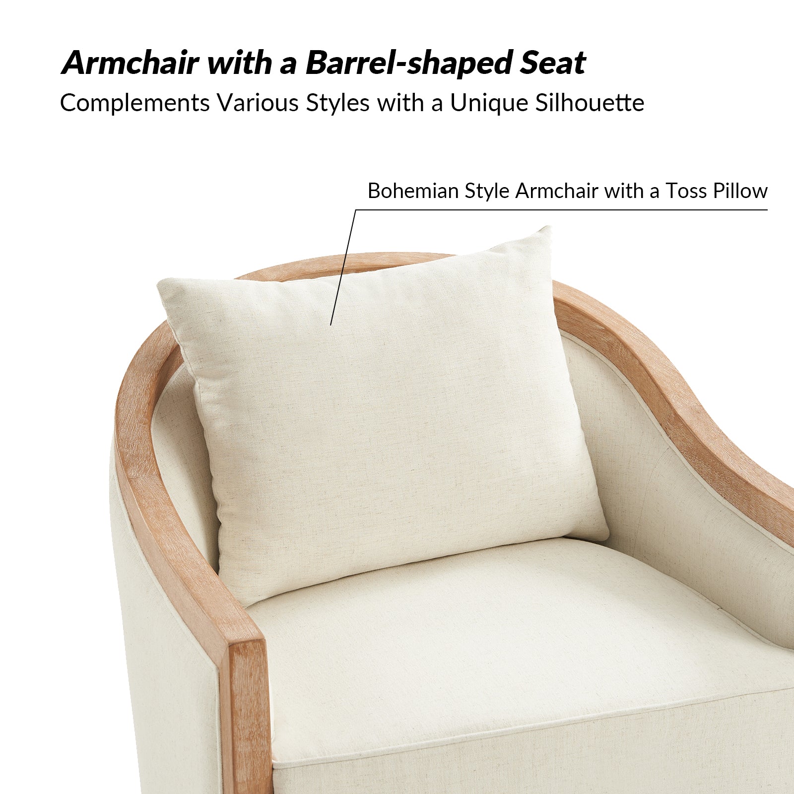 Paul Jess Farmhouse Solid Wood Swivel Chair in Ivory