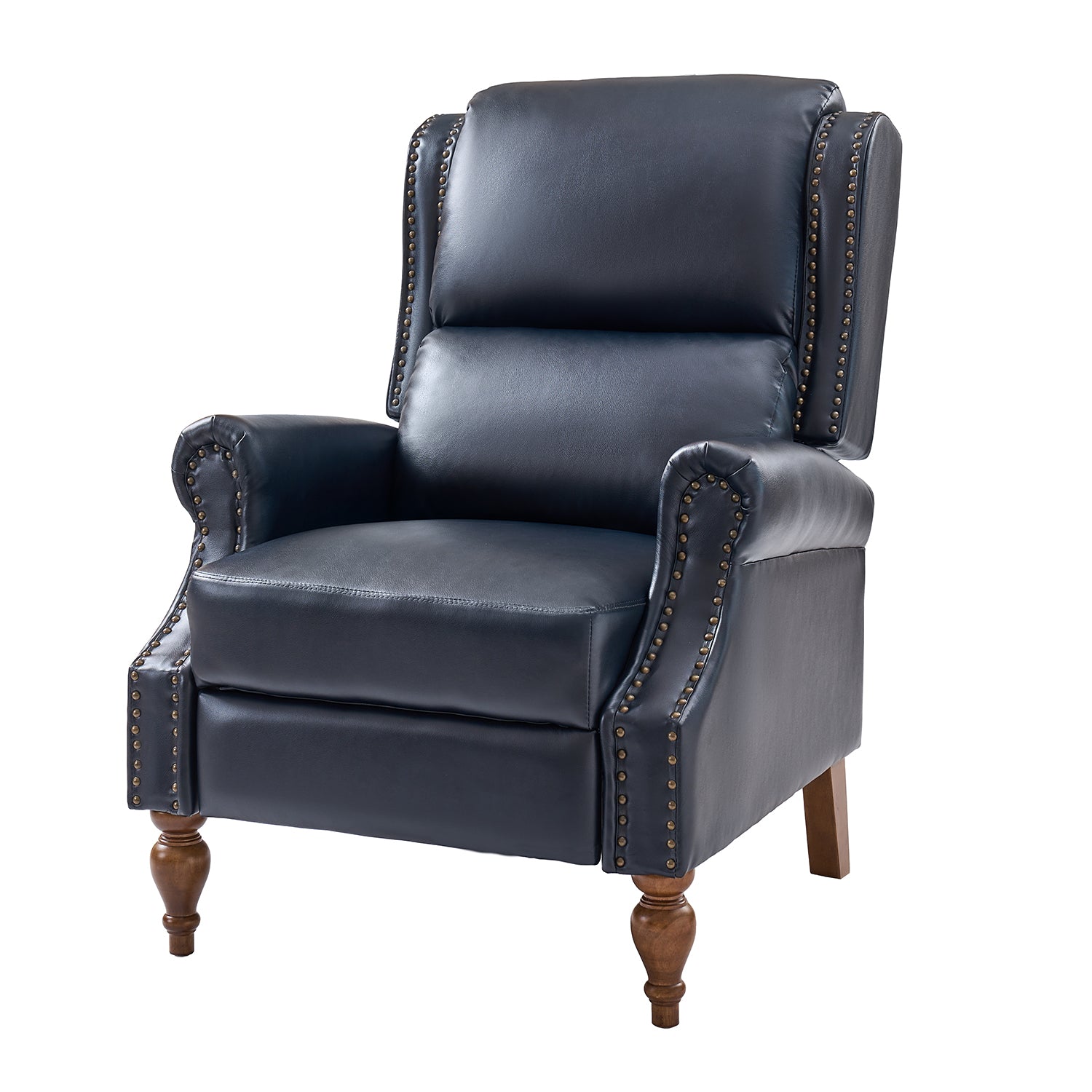 Rosalie Vegan Leather Manual Recliner in Navy