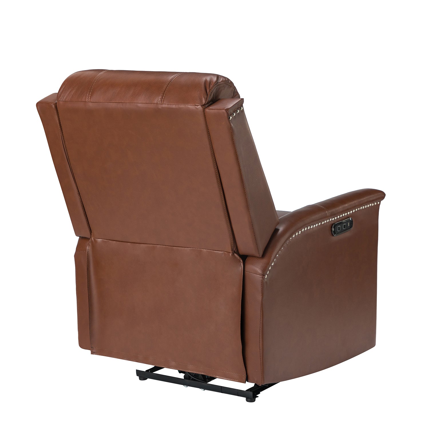 Heinrich Genuine Leather Power Recliner in Brown