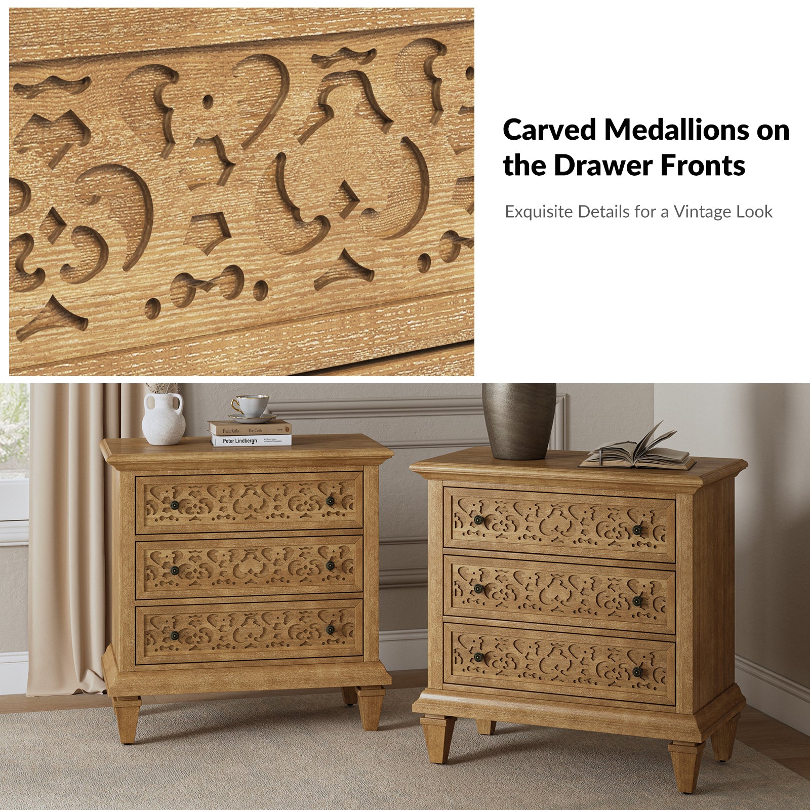 Vittorio 3 - Drawer Nightstand in Seadrift