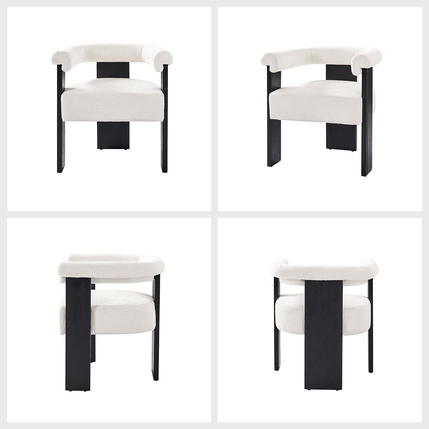 Eduard Boucle Dining Chair in Ivory