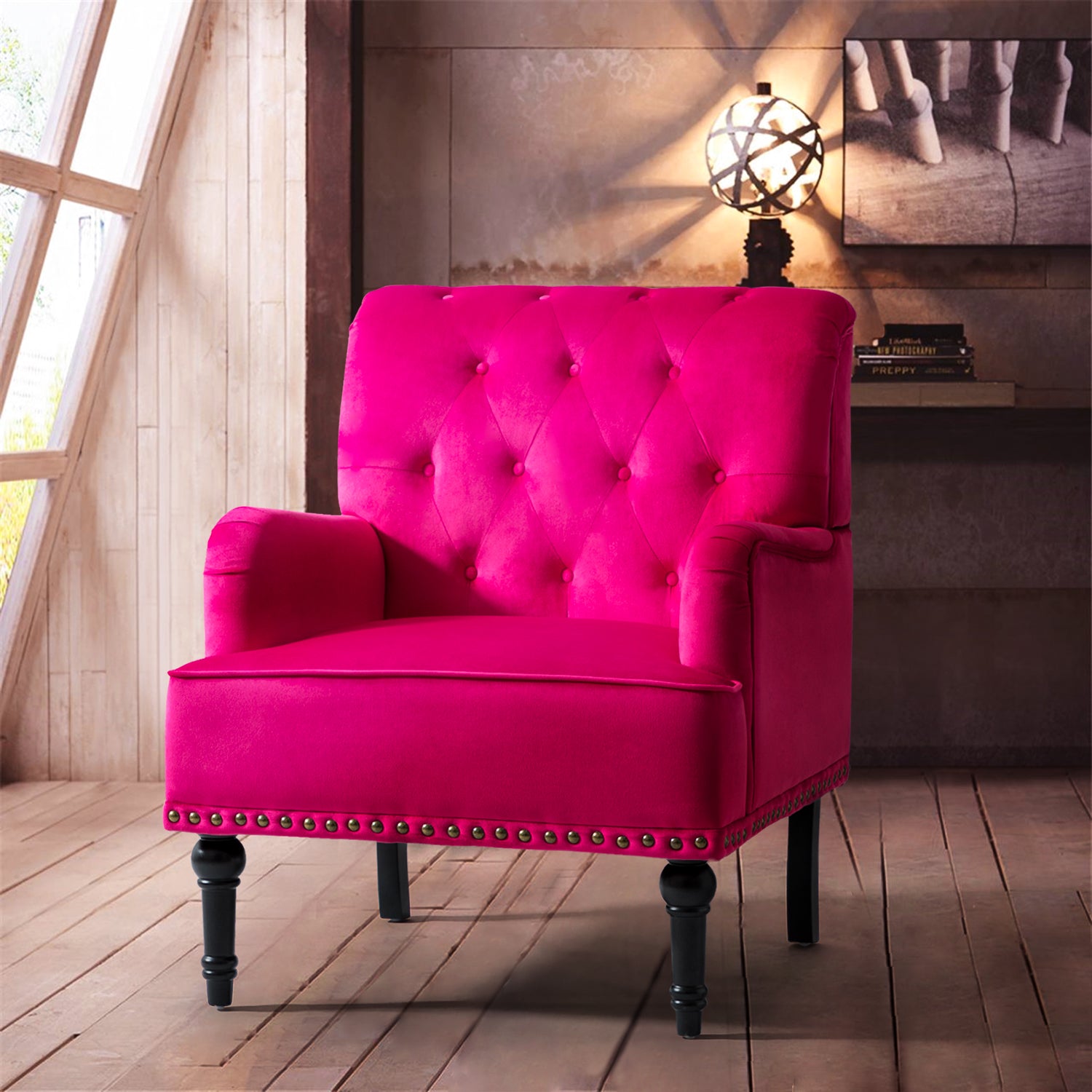 Battista Armchair in Fuchsia