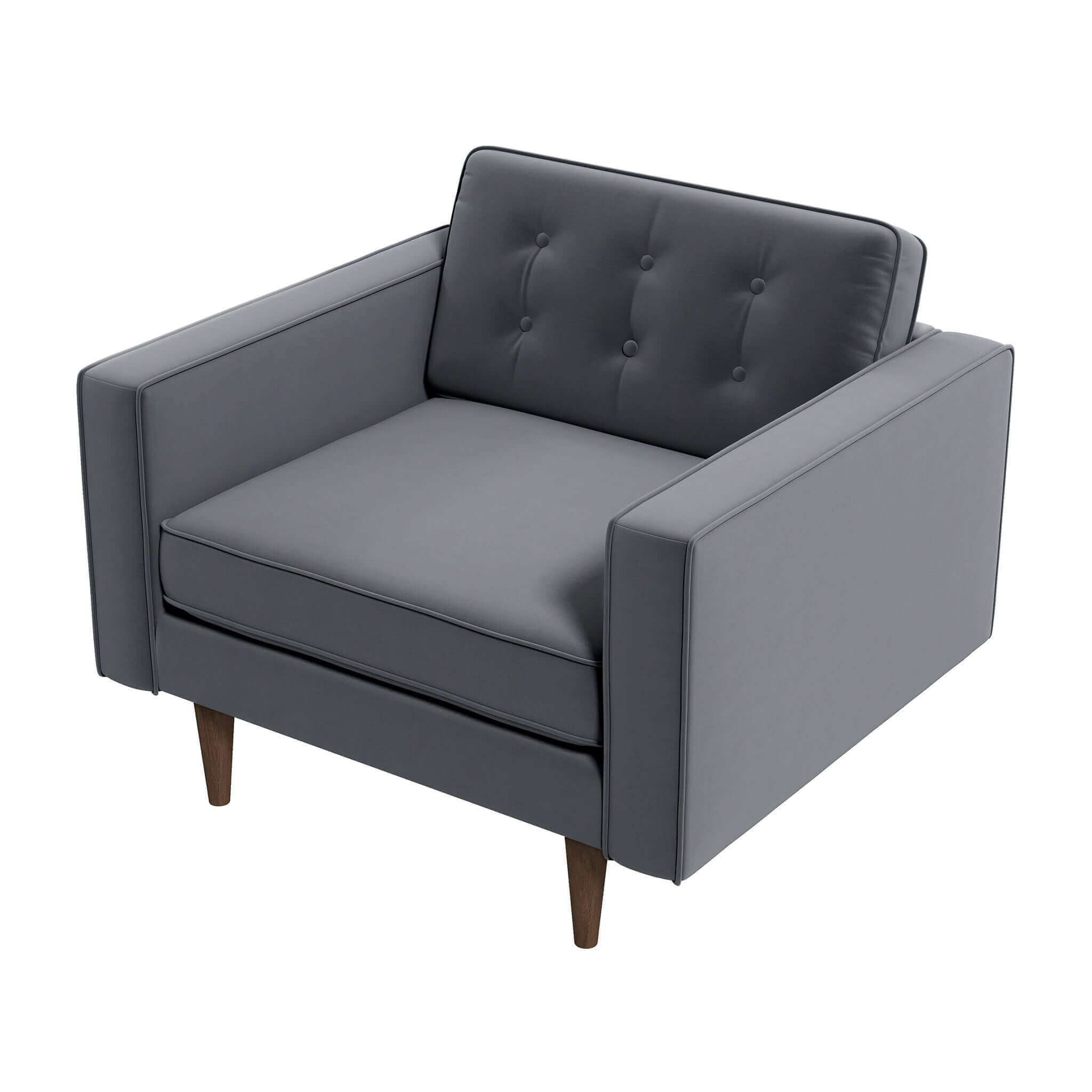 Casey  Grey Velvet Lounge Chair