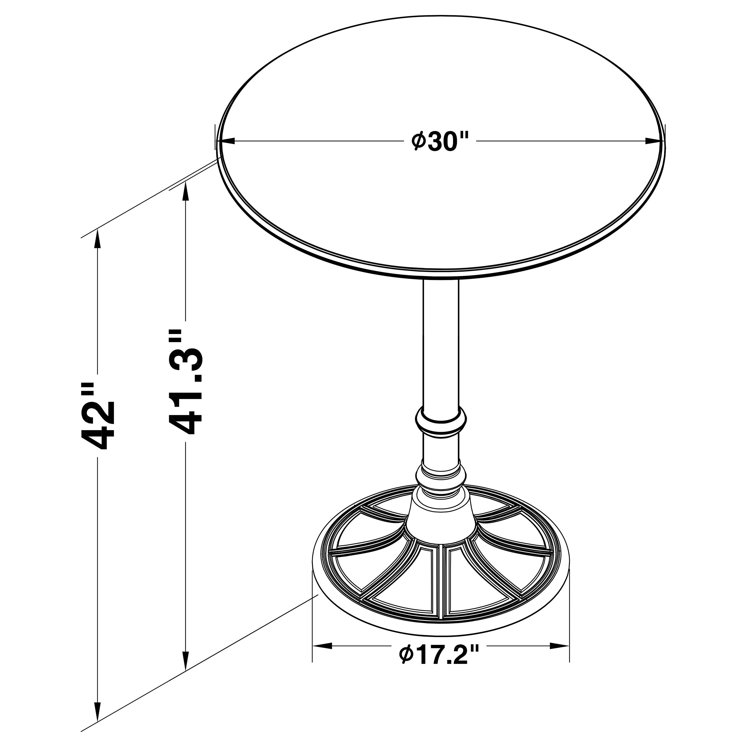 Oswego Round Bar Table Dark Russet and Antique Bronze