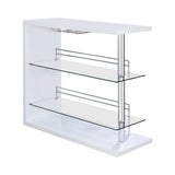 Prescott Rectangular 2-shelf Bar Unit Glossy White image