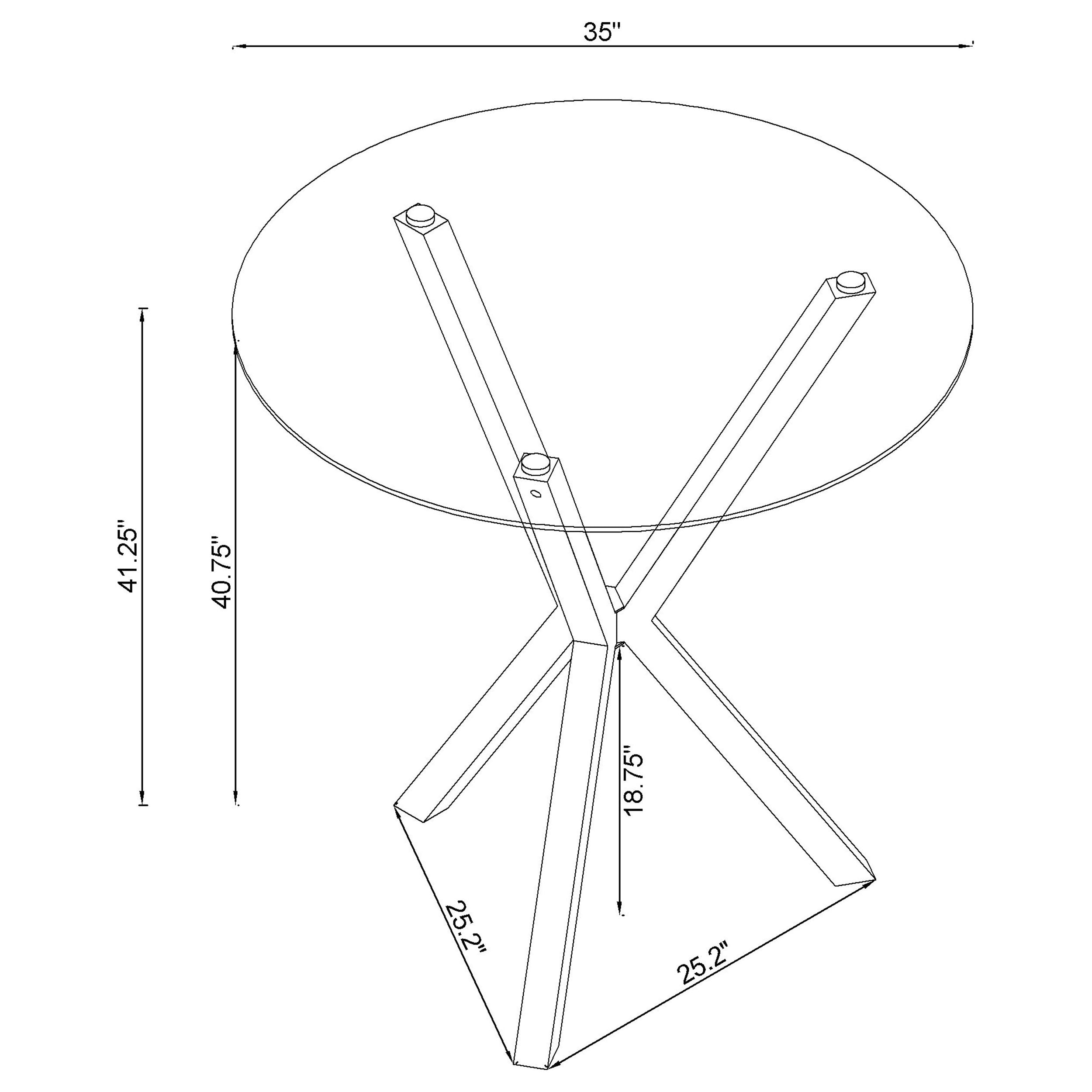 Denali Round Glass Top Bar Table Chrome