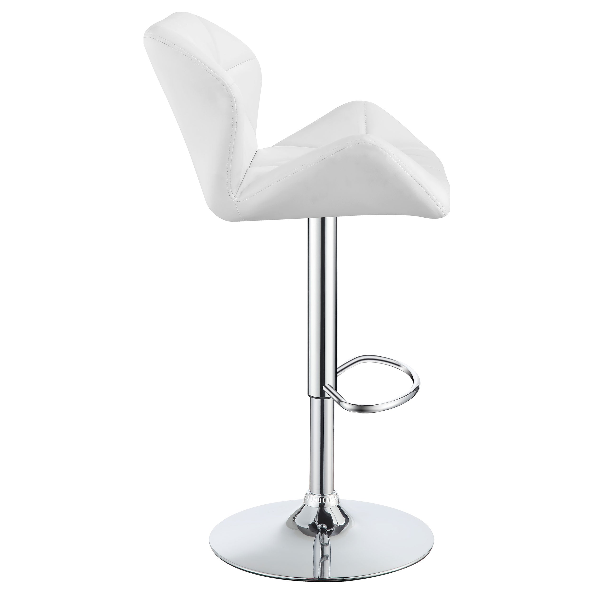 Berrington Adjustable Bar Stools Chrome and White (Set of 2)