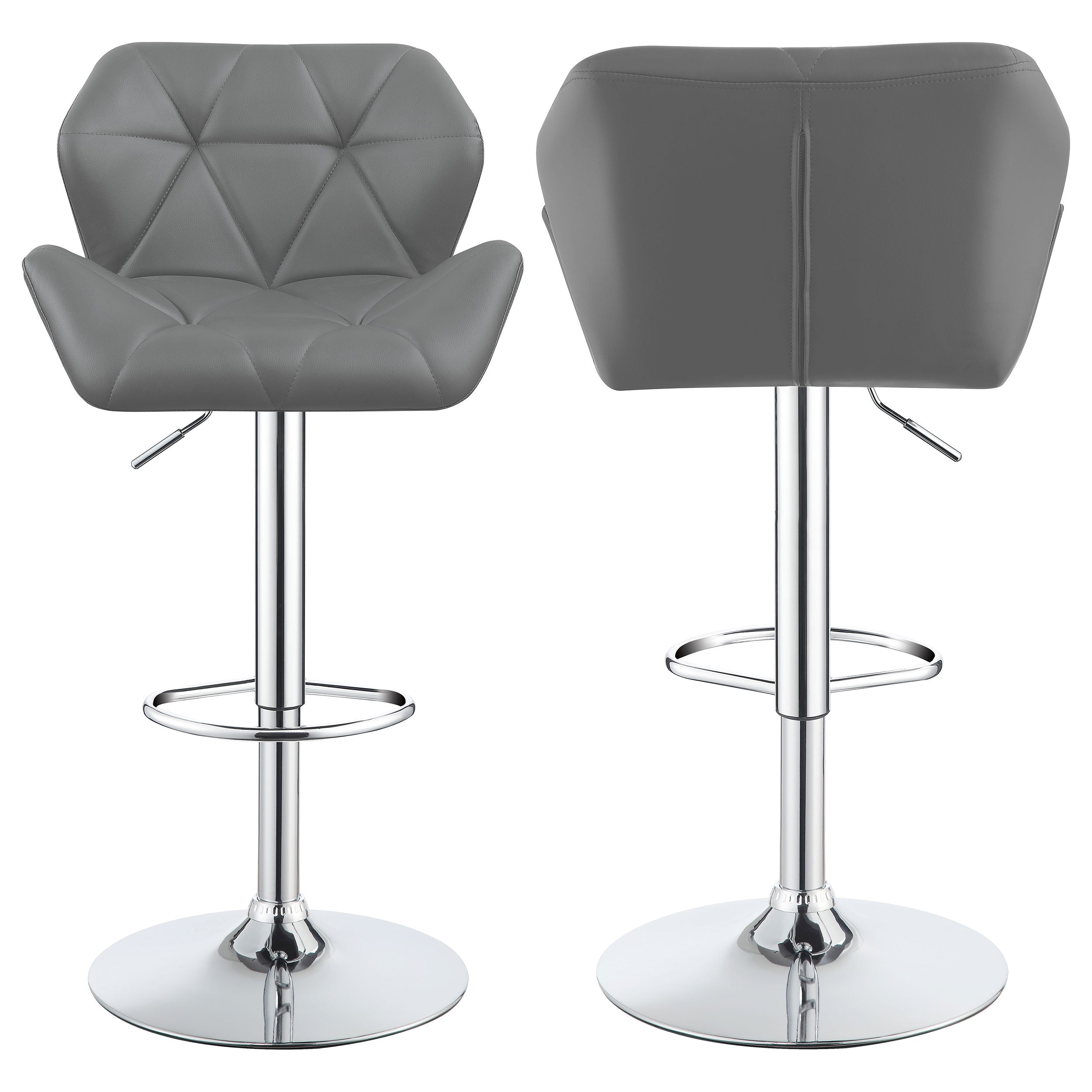 Berrington Adjustable Bar Stools Chrome and Grey (Set of 2)