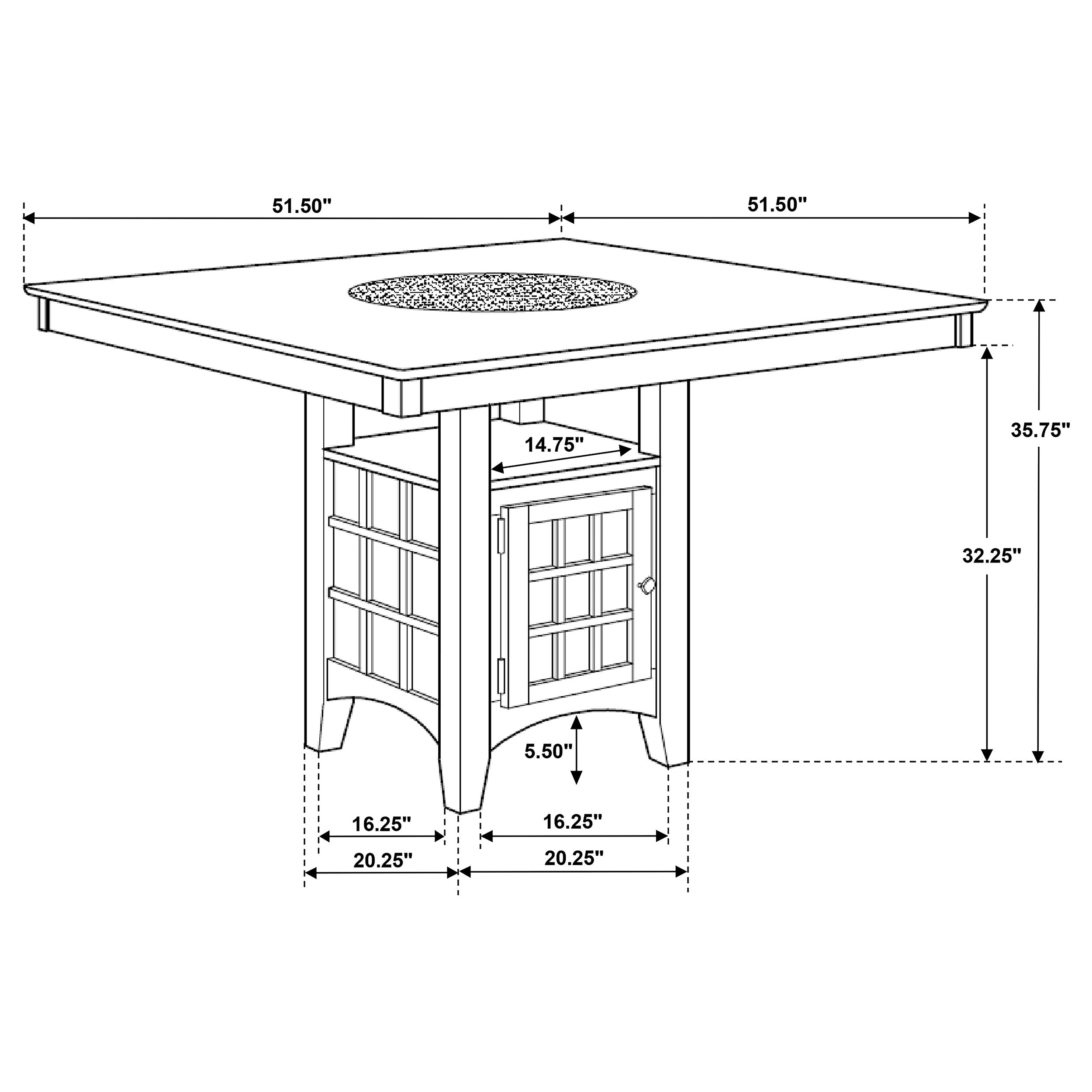 Gabriel Square Counter Height Dining Set Cappuccino