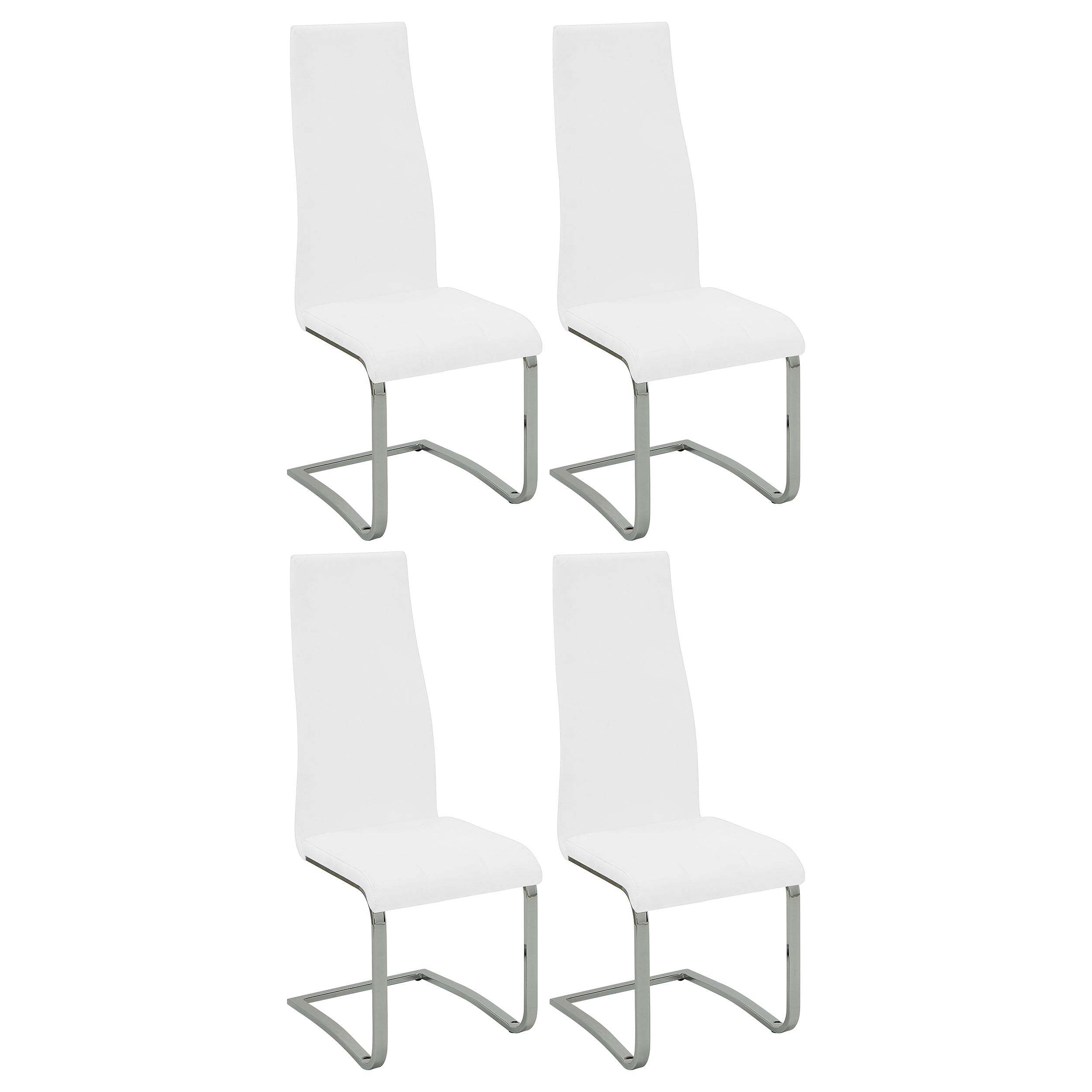 Montclair High Back Dining Chairs Black and Chrome (Set of 4)