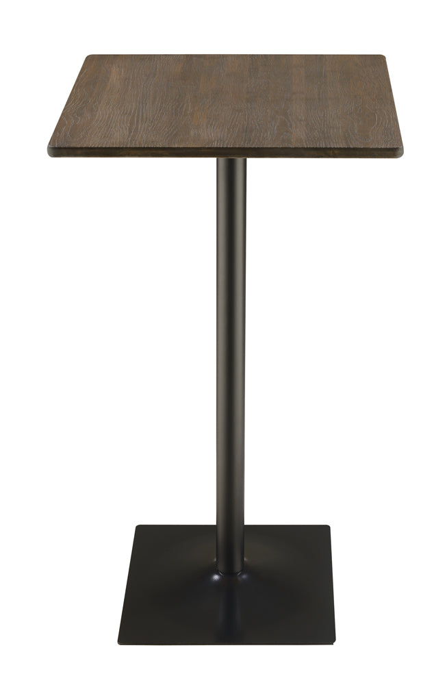 Cavalier Square Bar Table Dark Elm and Matte Black