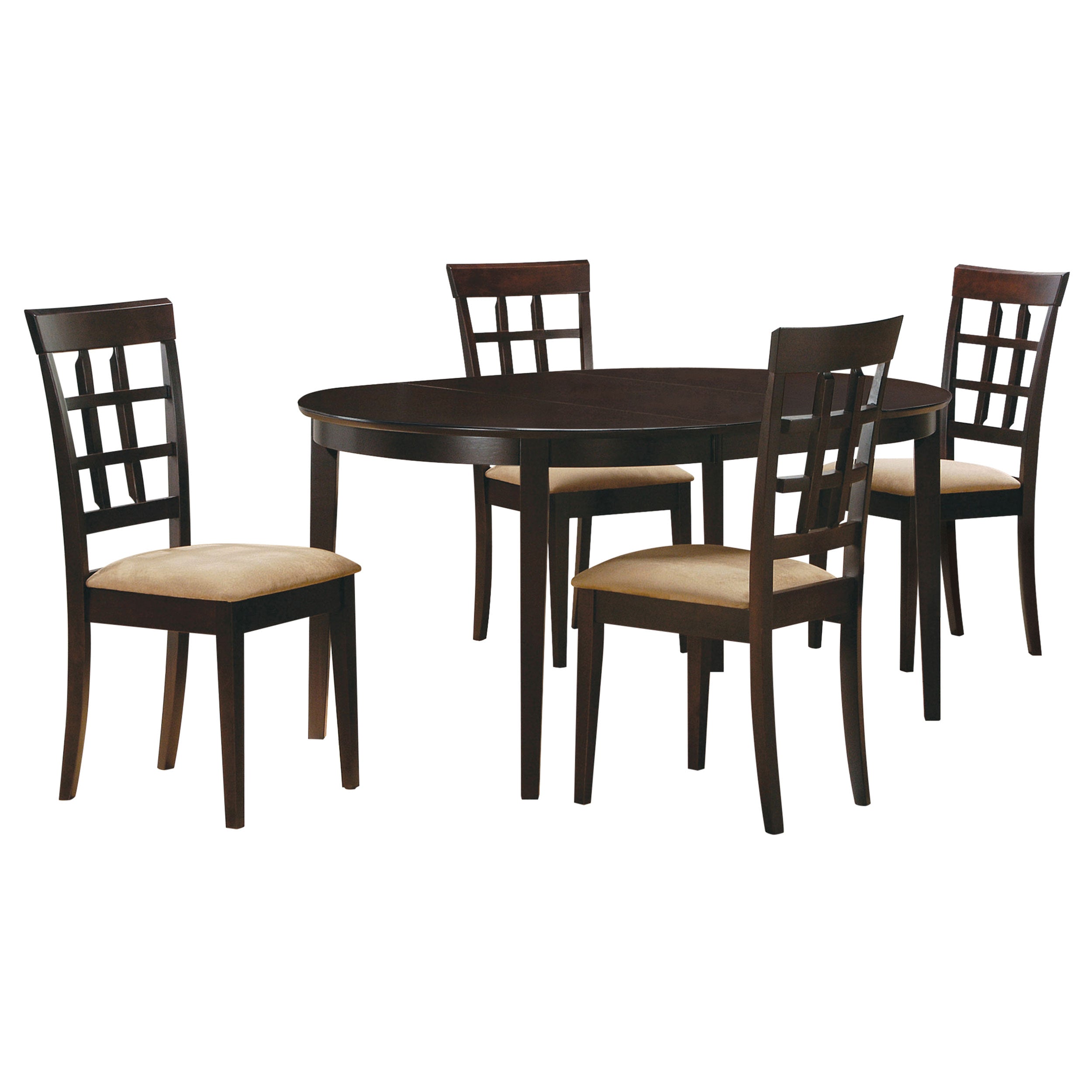 Gabriel  Extension Leaf Dining Table Set Cappuccino