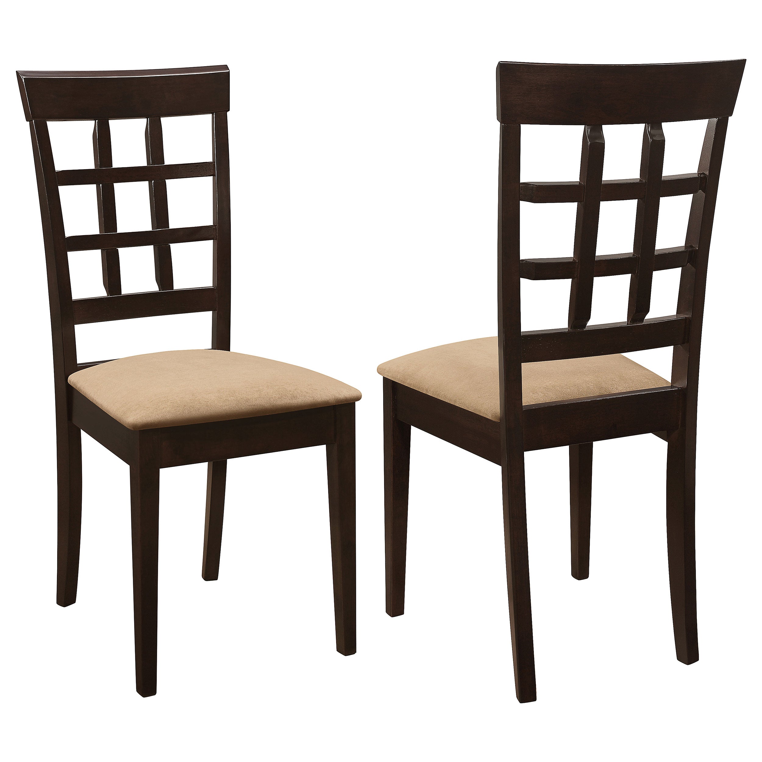 Gabriel Lattice Back Side Chairs Cappuccino and Tan (Set of 2)