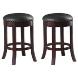 Aboushi Swivel Counter Height Stools with Upholstered Seat Brown (Set of 2) image