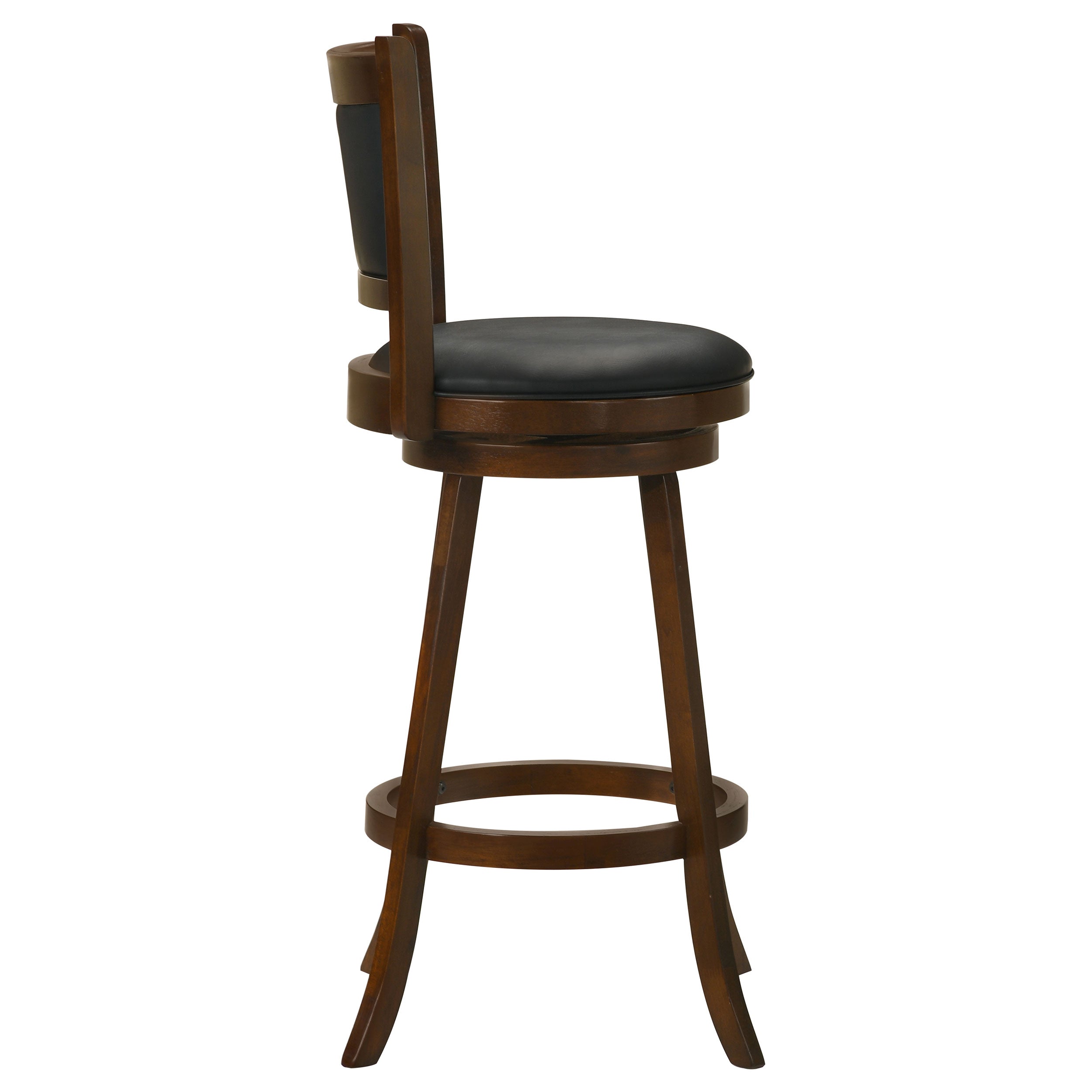 Broxton Upholstered Swivel Bar Stools Chestnut and Black (Set of 2)