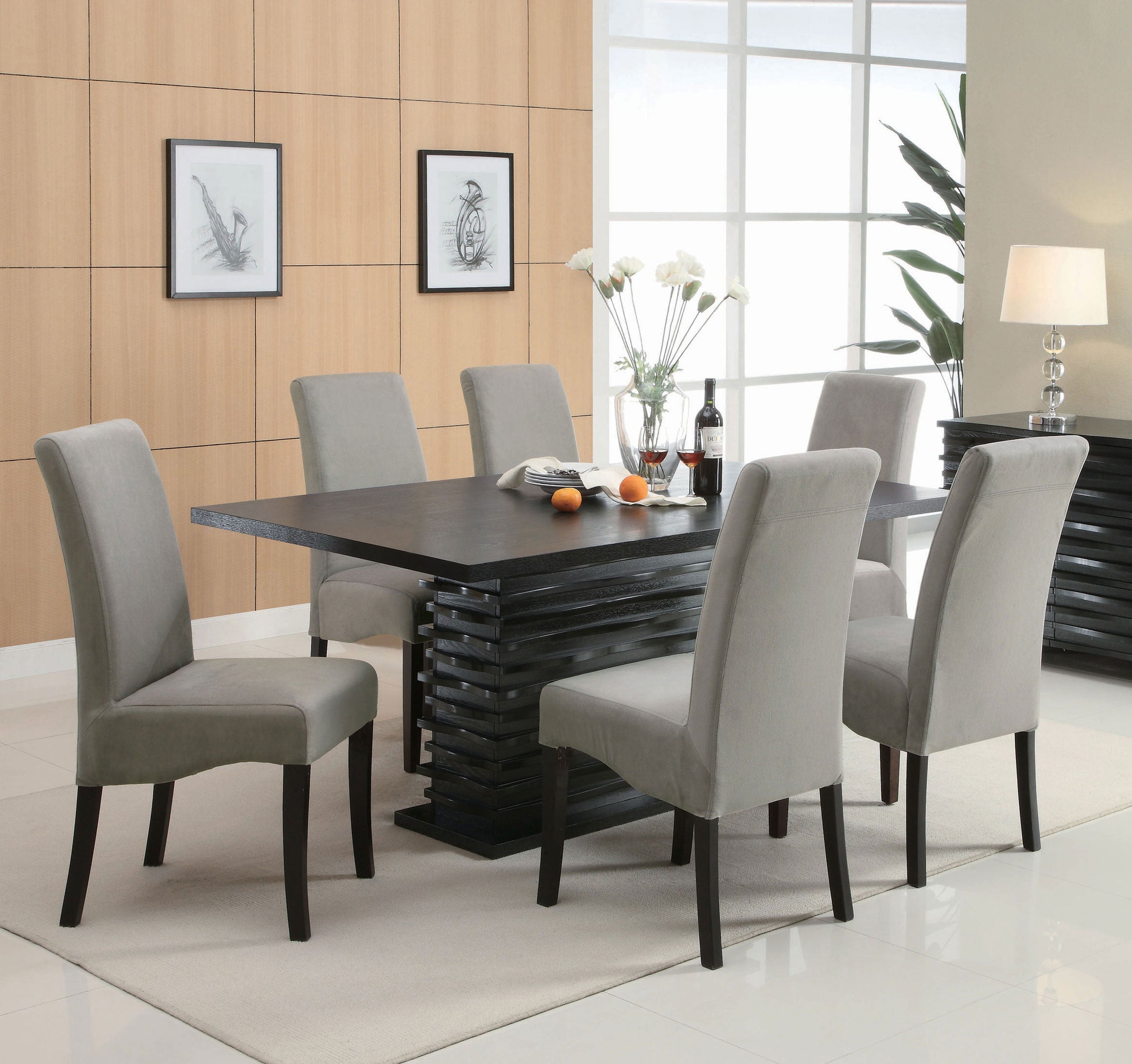 Stanton Rectangular Dining Set Black and Grey