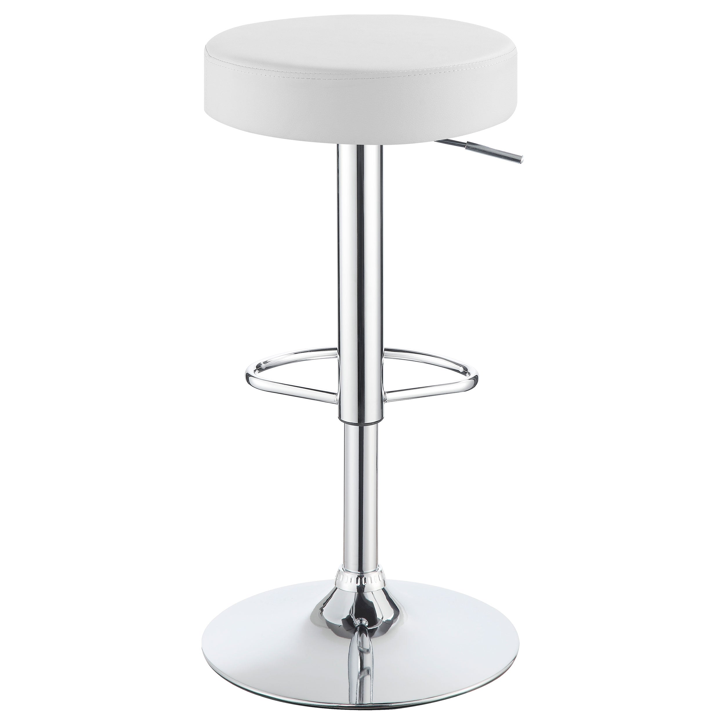 Ramses Adjustable Backless Bar Stool Chrome and White